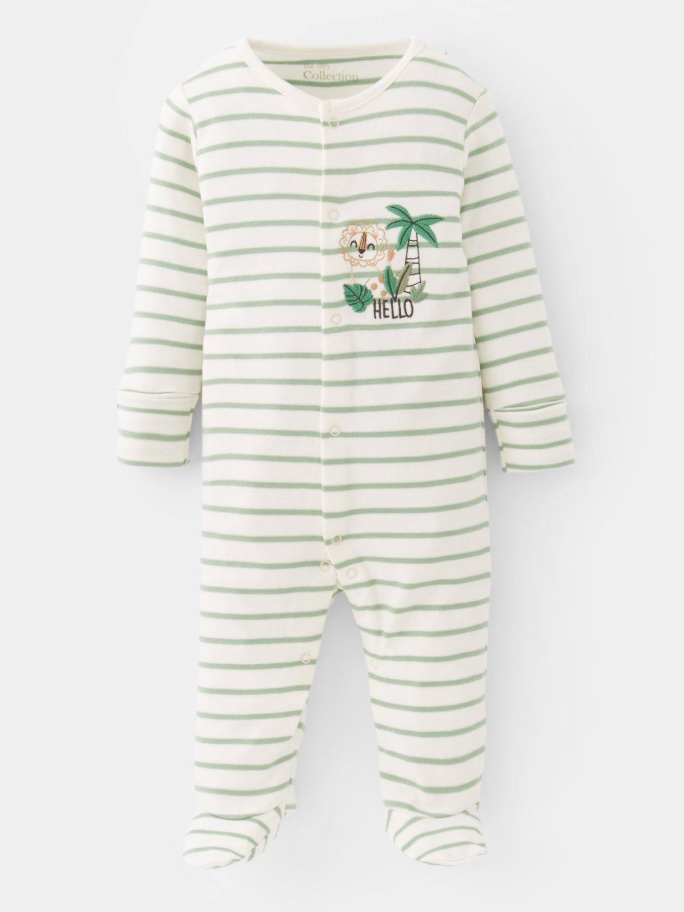 back image of the-very-collection-baby-boys-safari-print-3-pack-sleepsuits-multi