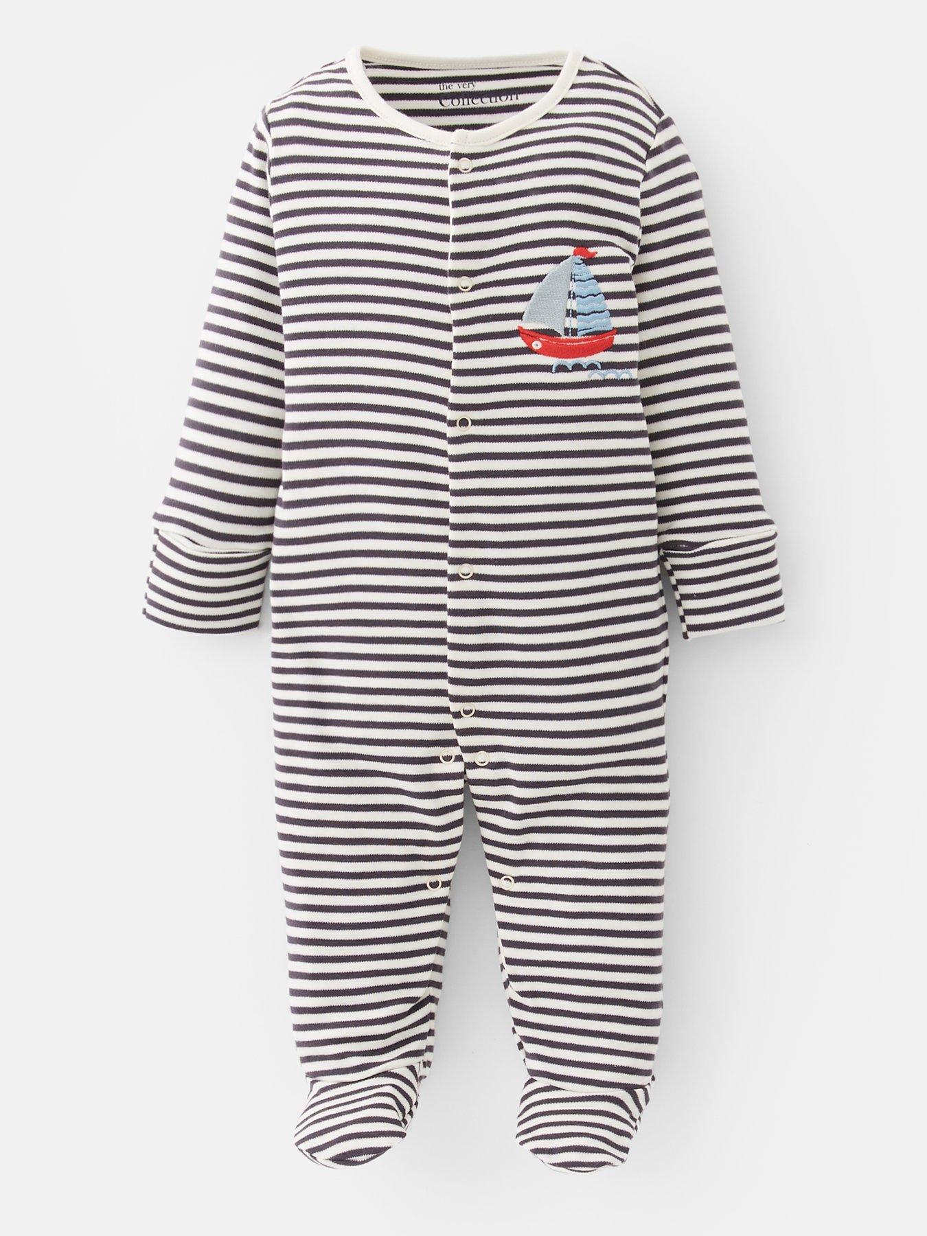 back image of the-very-collection-baby-boys-3pk-boat-print-sleepsuits-blue