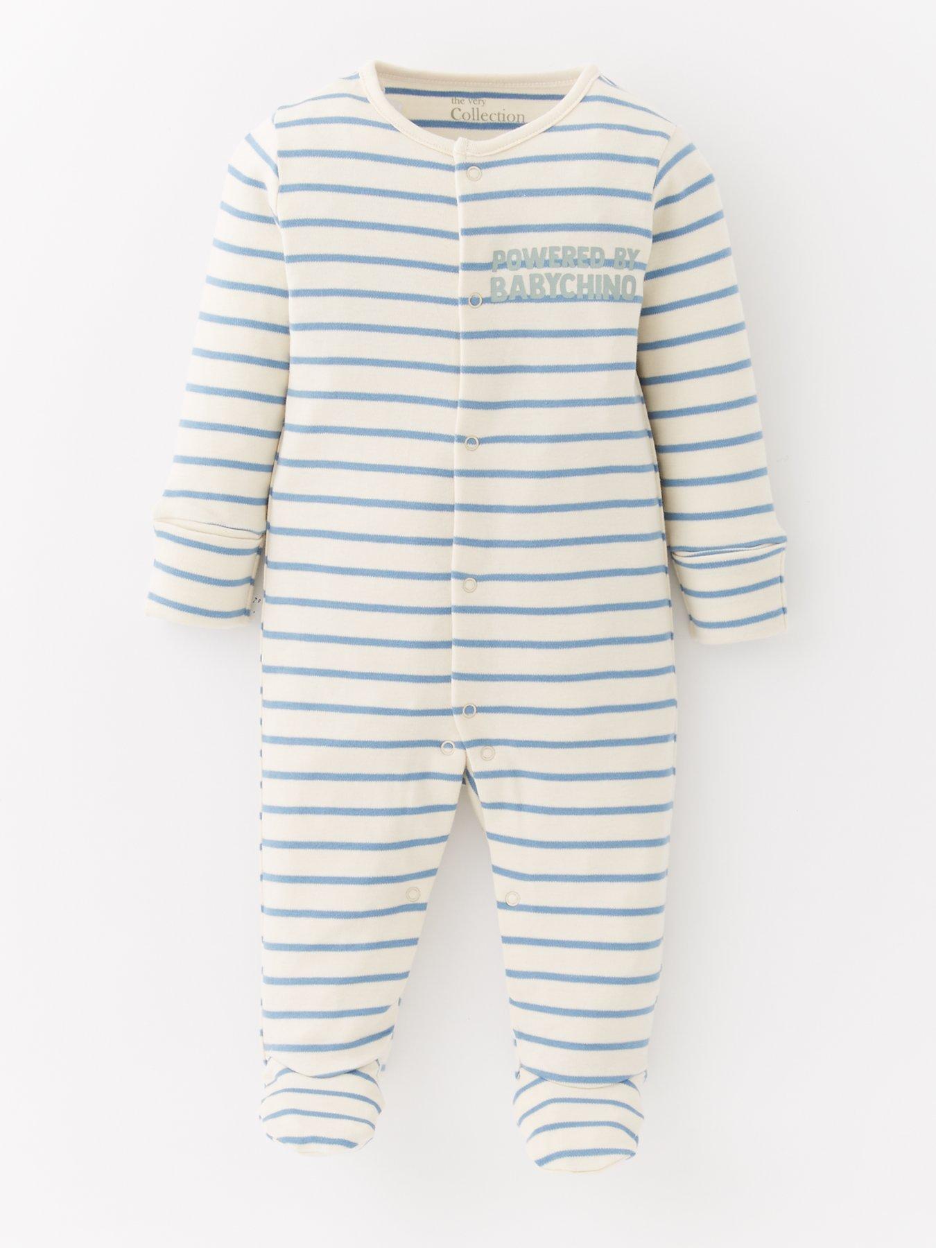  image of the-very-collection-baby-boys-babychino-3-pack-sleepsuits-green