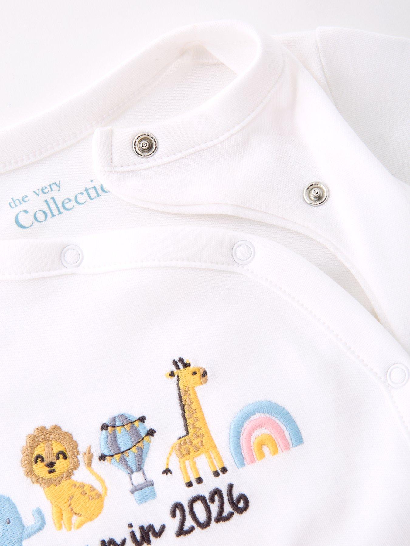  image of the-very-collection-unisex-born-in-2026-sleepsuit-white