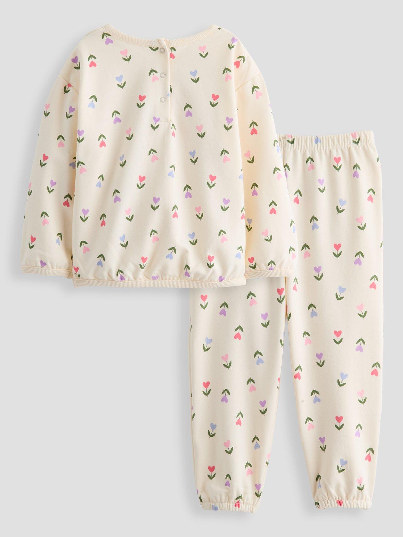 Image 2 of 6 of The Very Collection Baby Girls Tulip Print Jog Set - Cream
