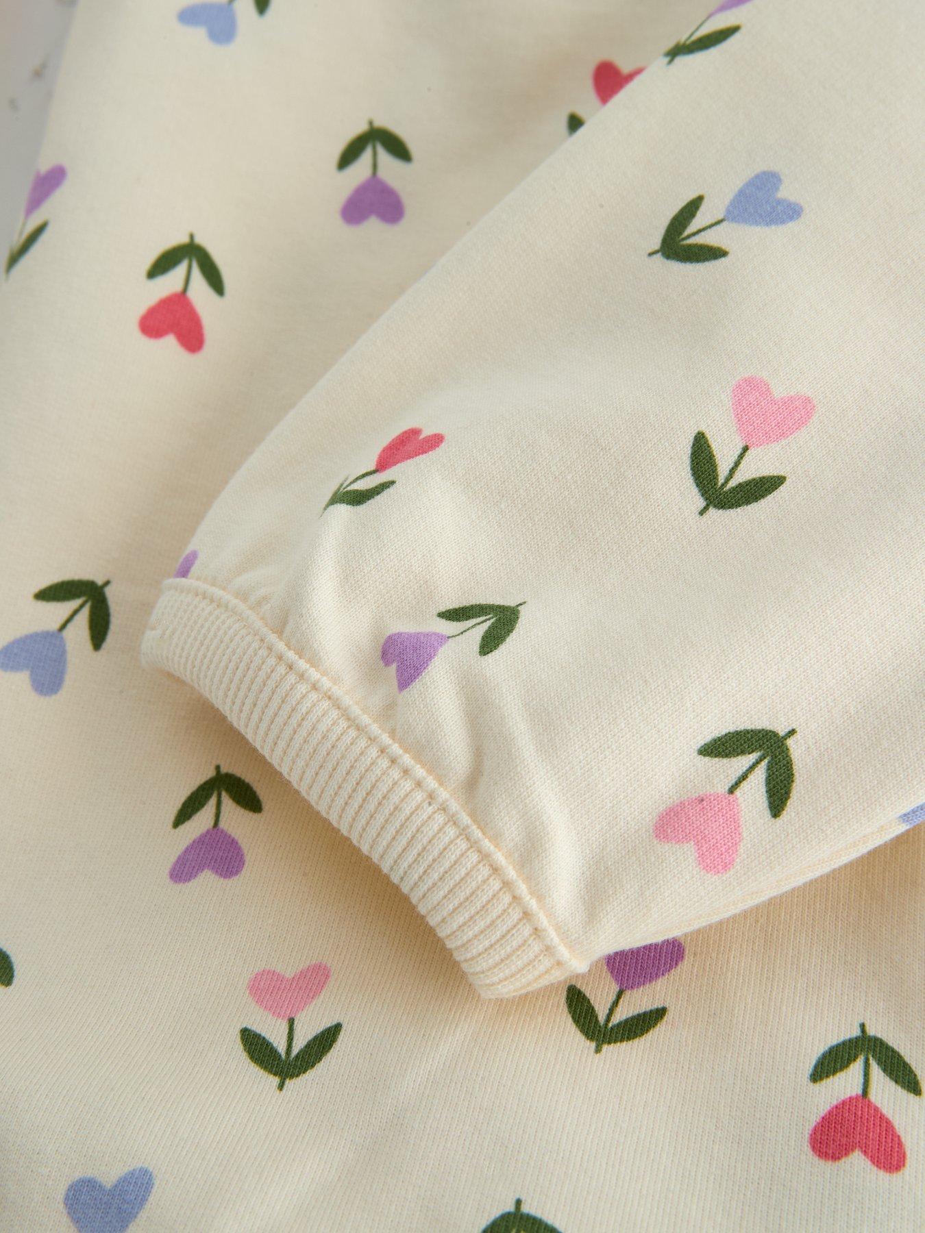 Image 3 of 6 of The Very Collection Baby Girls Tulip Print Jog Set - Cream