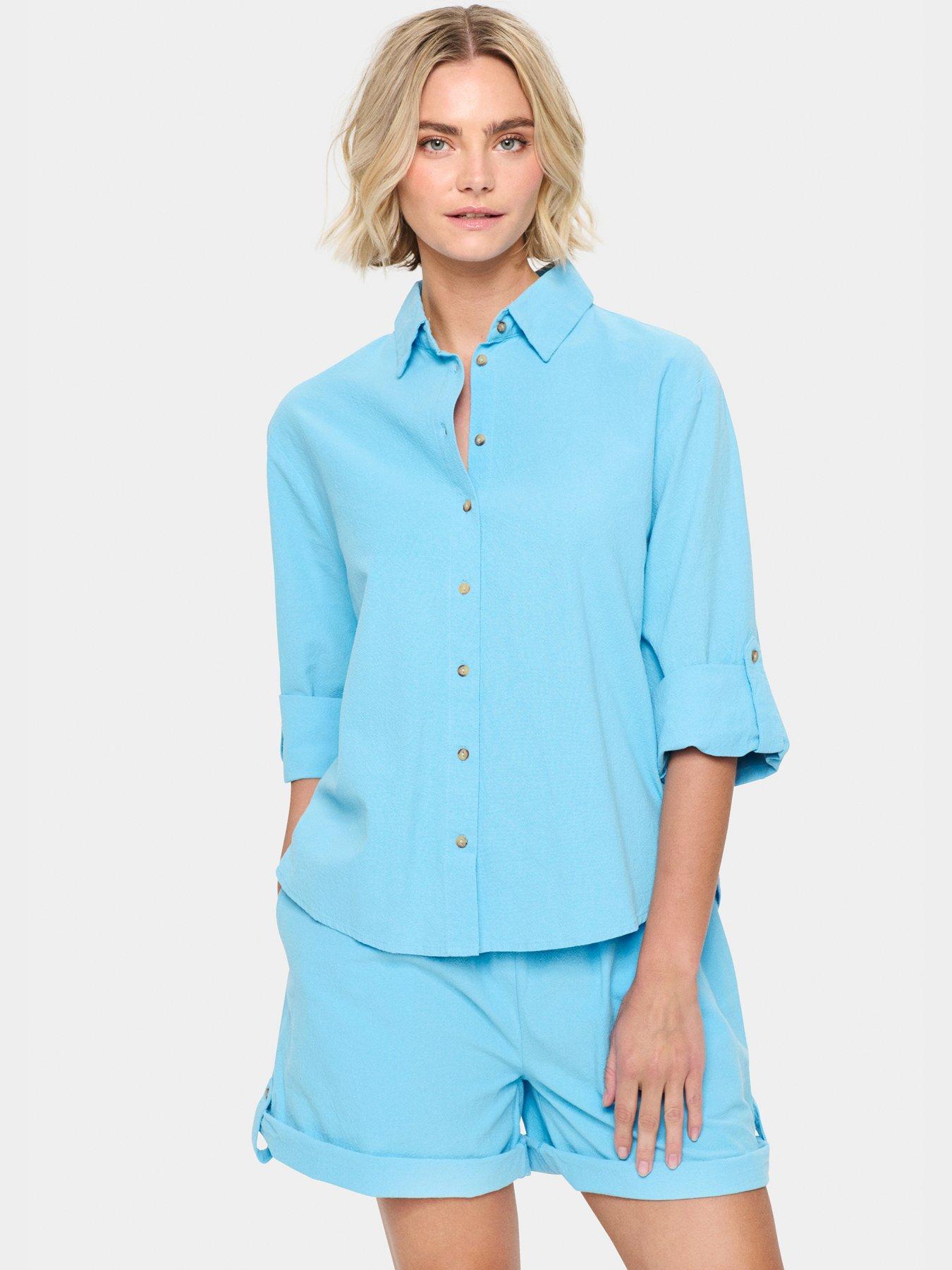 front image of saint-tropez-zalinda-shirt-blue