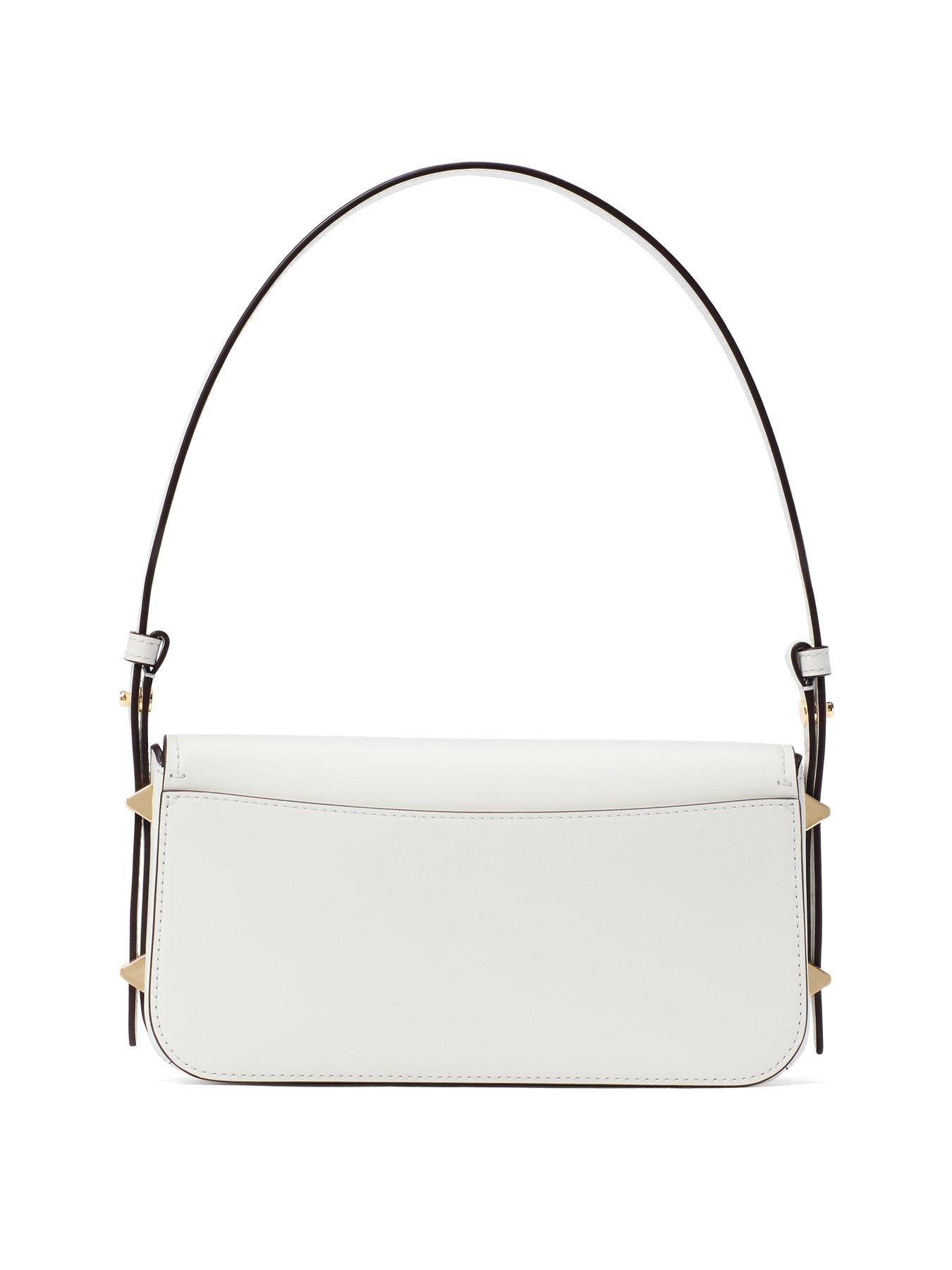  image of kate-spade-new-york-liv-smooth-leather-small-east-west-shoulder-bag-white