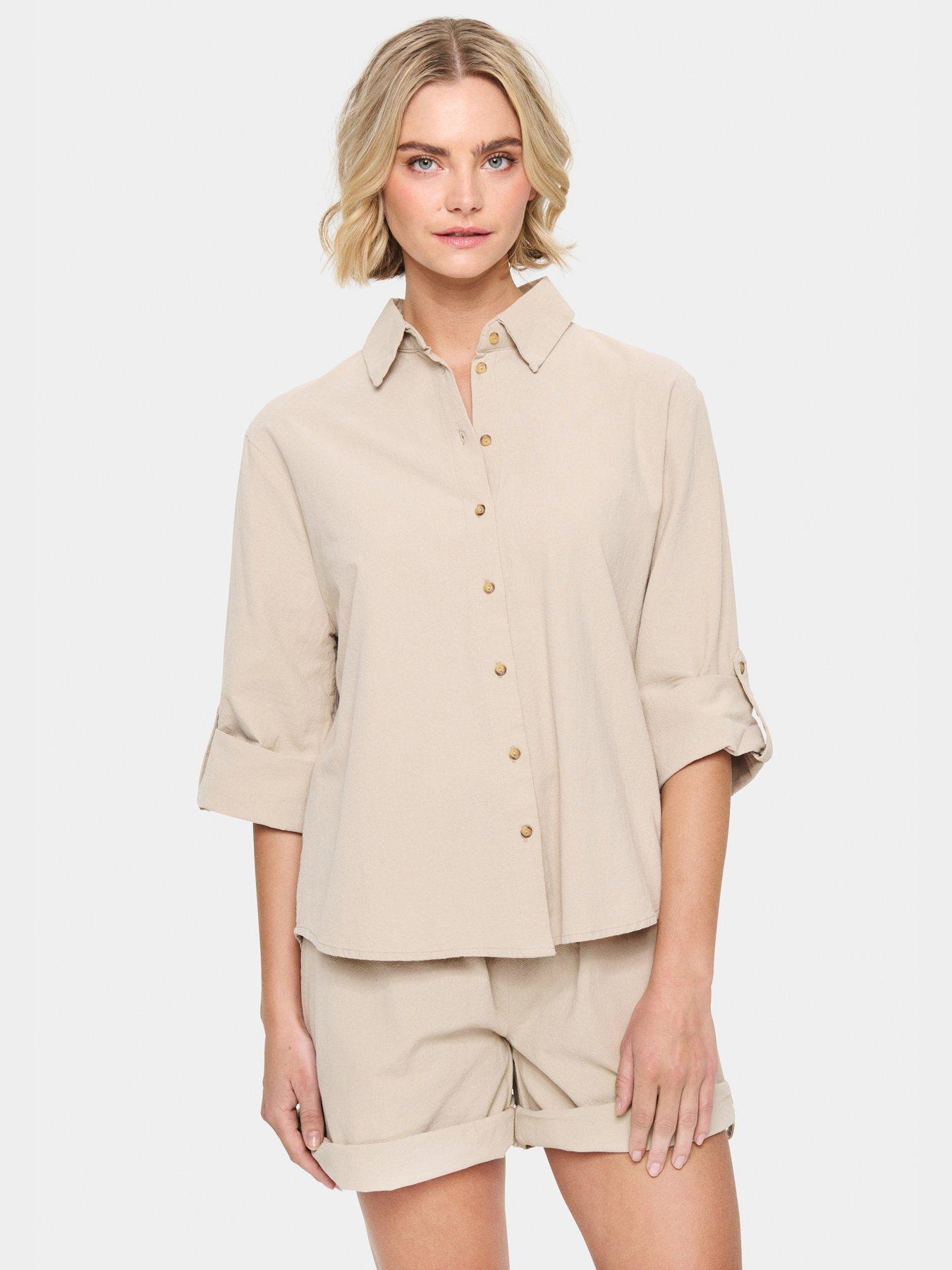 front image of saint-tropez-zalinda-shirt-grey