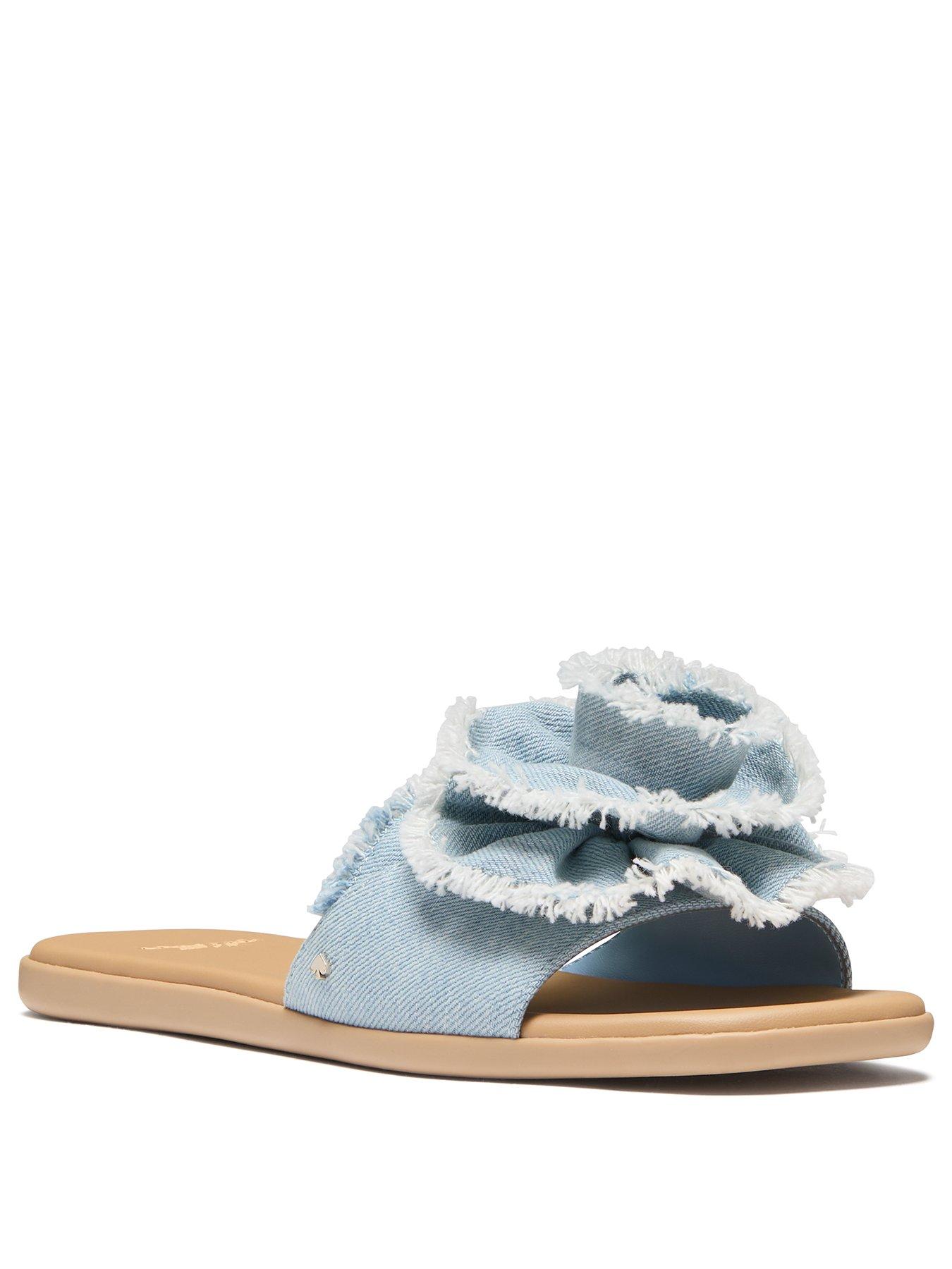 Kate Spade New York Flourish Denim Flat Sandal - Blue | Littlewoods