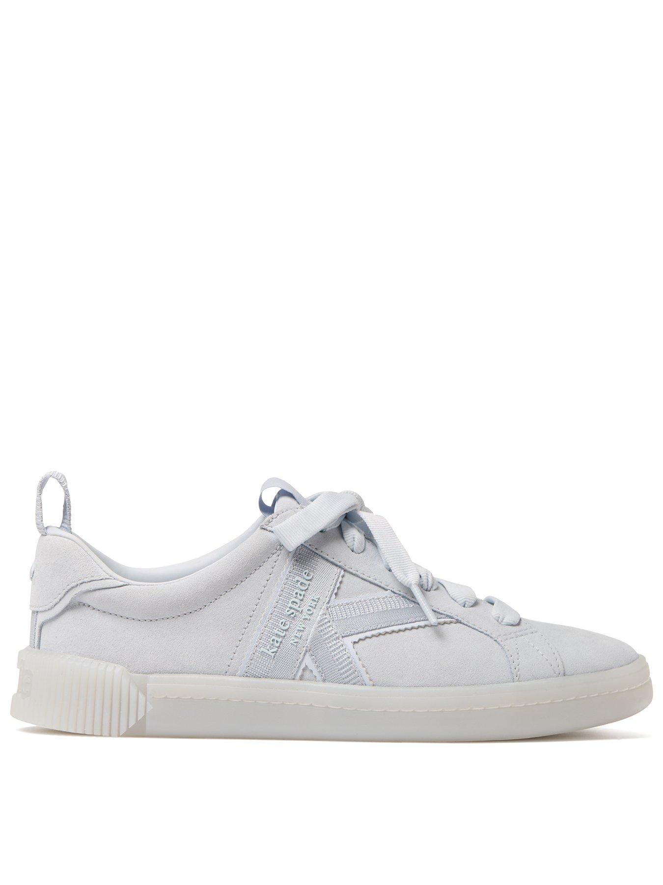 Image 1 of 3 of Kate Spade New York K As In Suede Court Sneaker - White