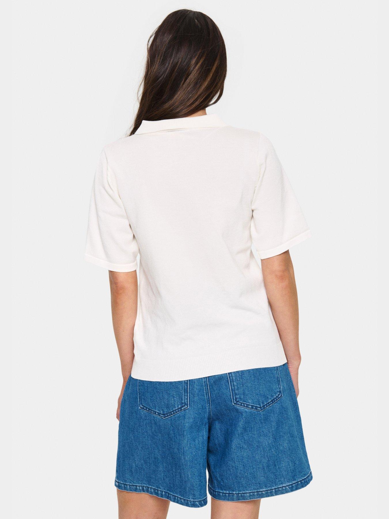 stillFront image of saint-tropez-mila-polo-pullover-white