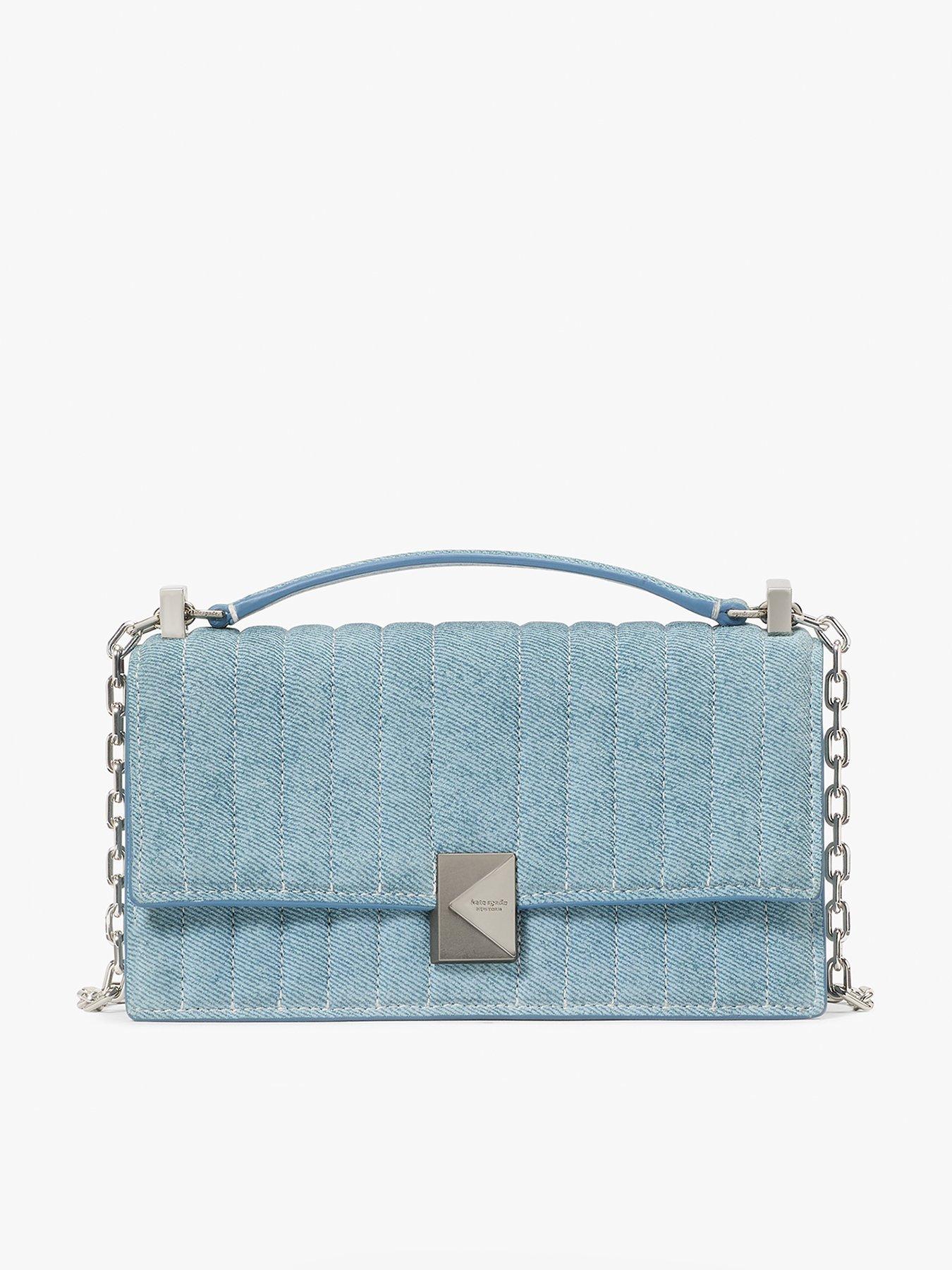 undefined Deco Quilted Denim Suede Mini Flap Chain Crossbody