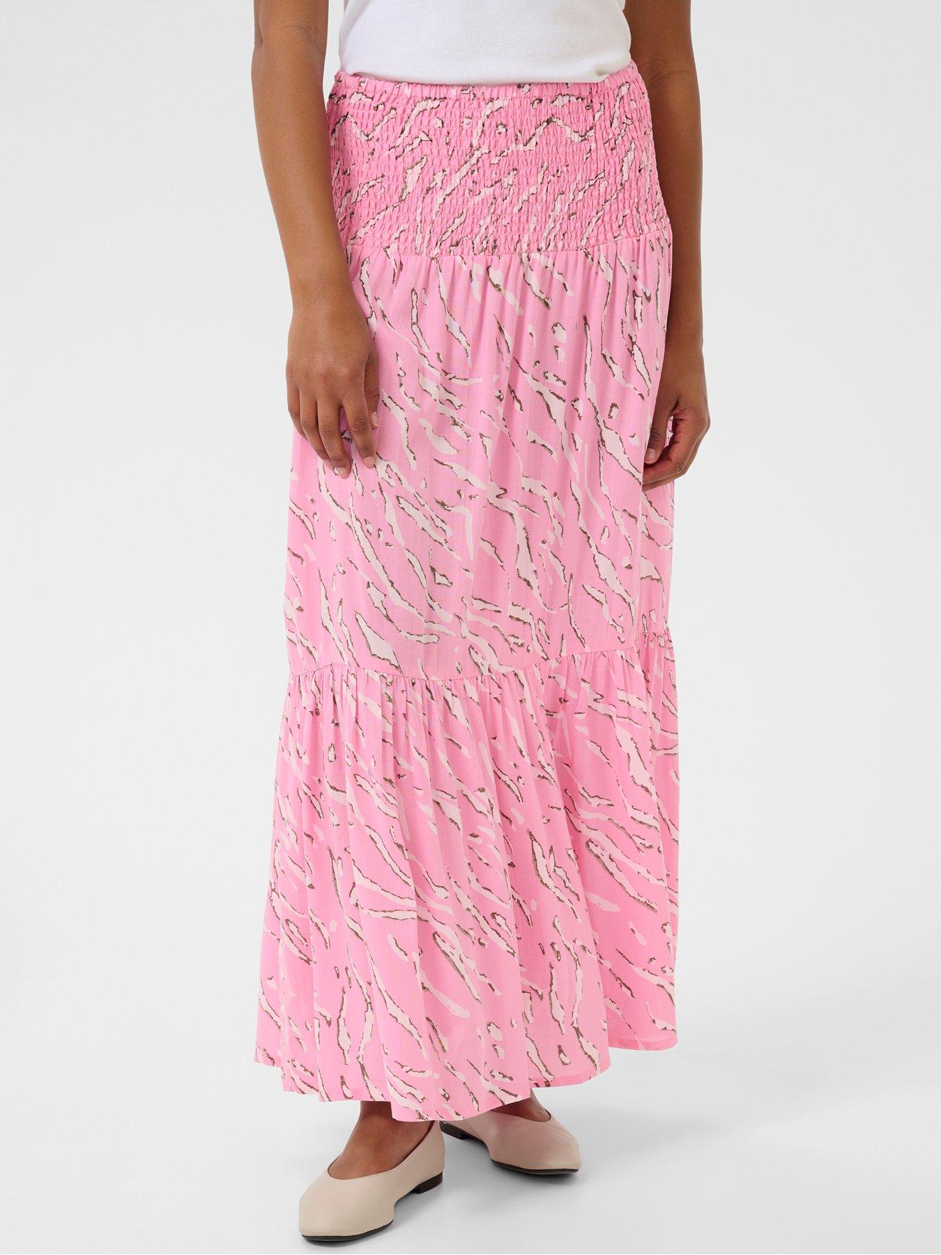 kaffe-maxi-smock-skirt-pink