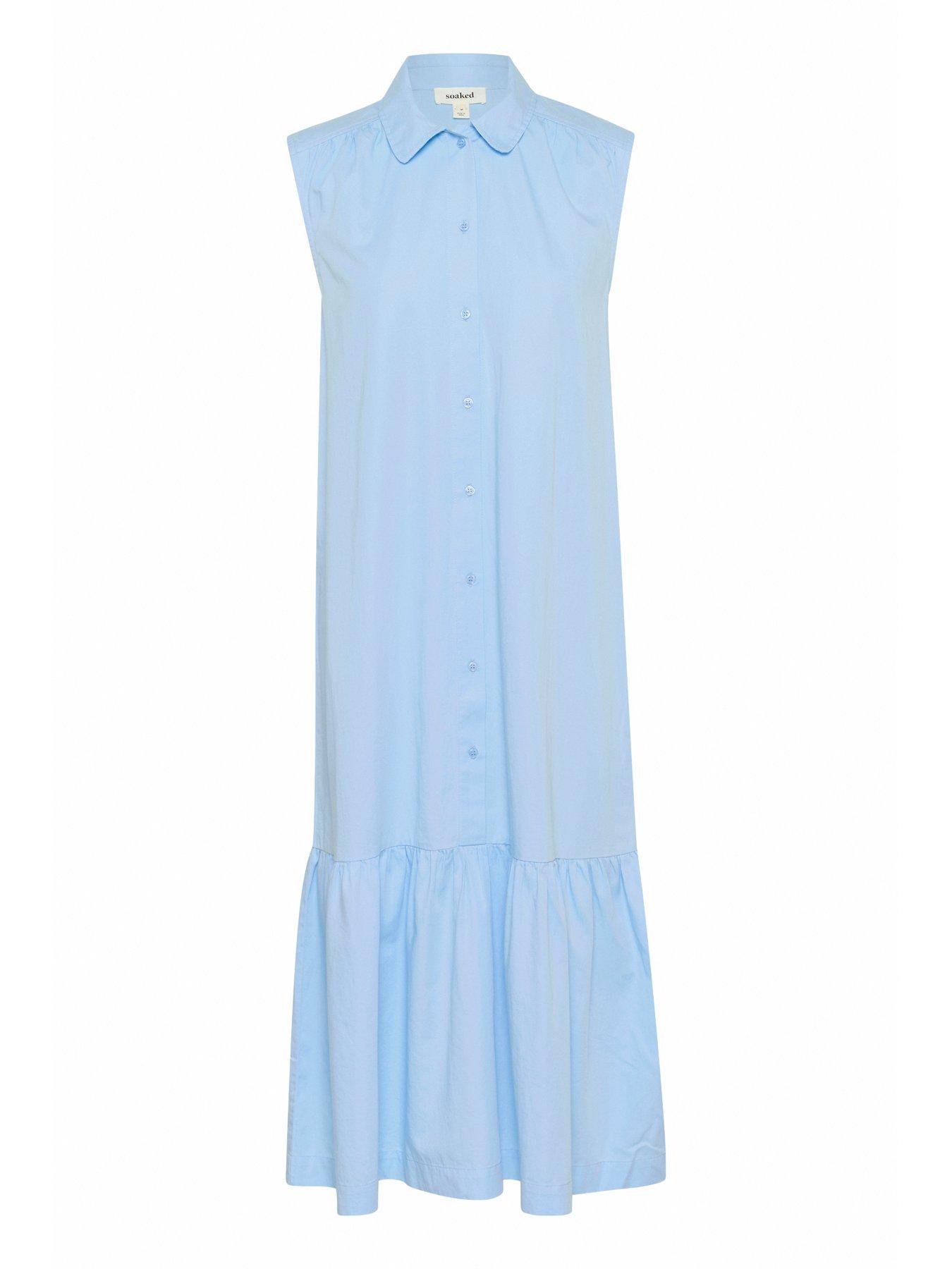  image of soaked-in-luxury-bamone-shirt-collared-midi-dress-blue