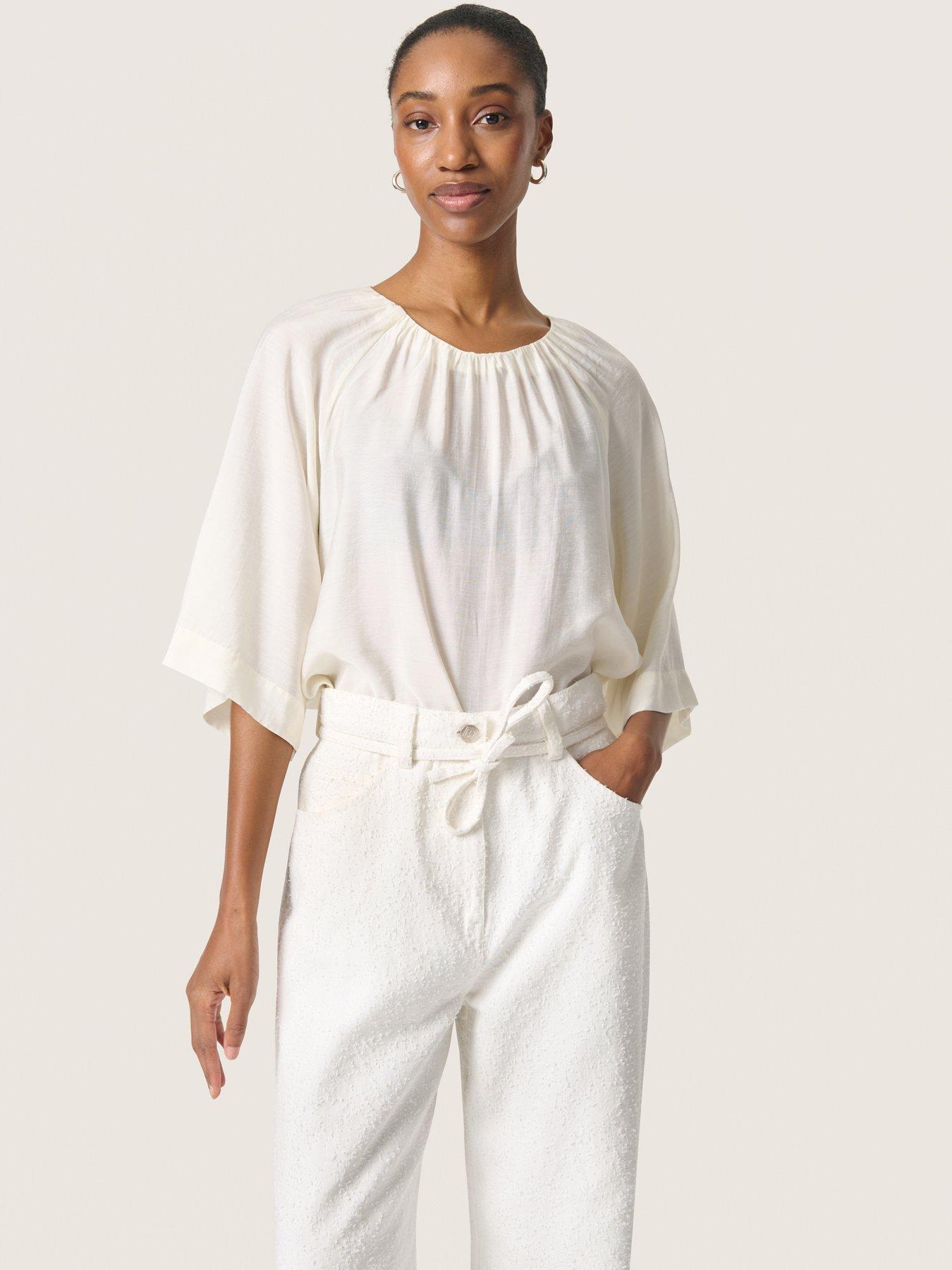 front image of soaked-in-luxury-leodora-short-sleeve-blouse-white