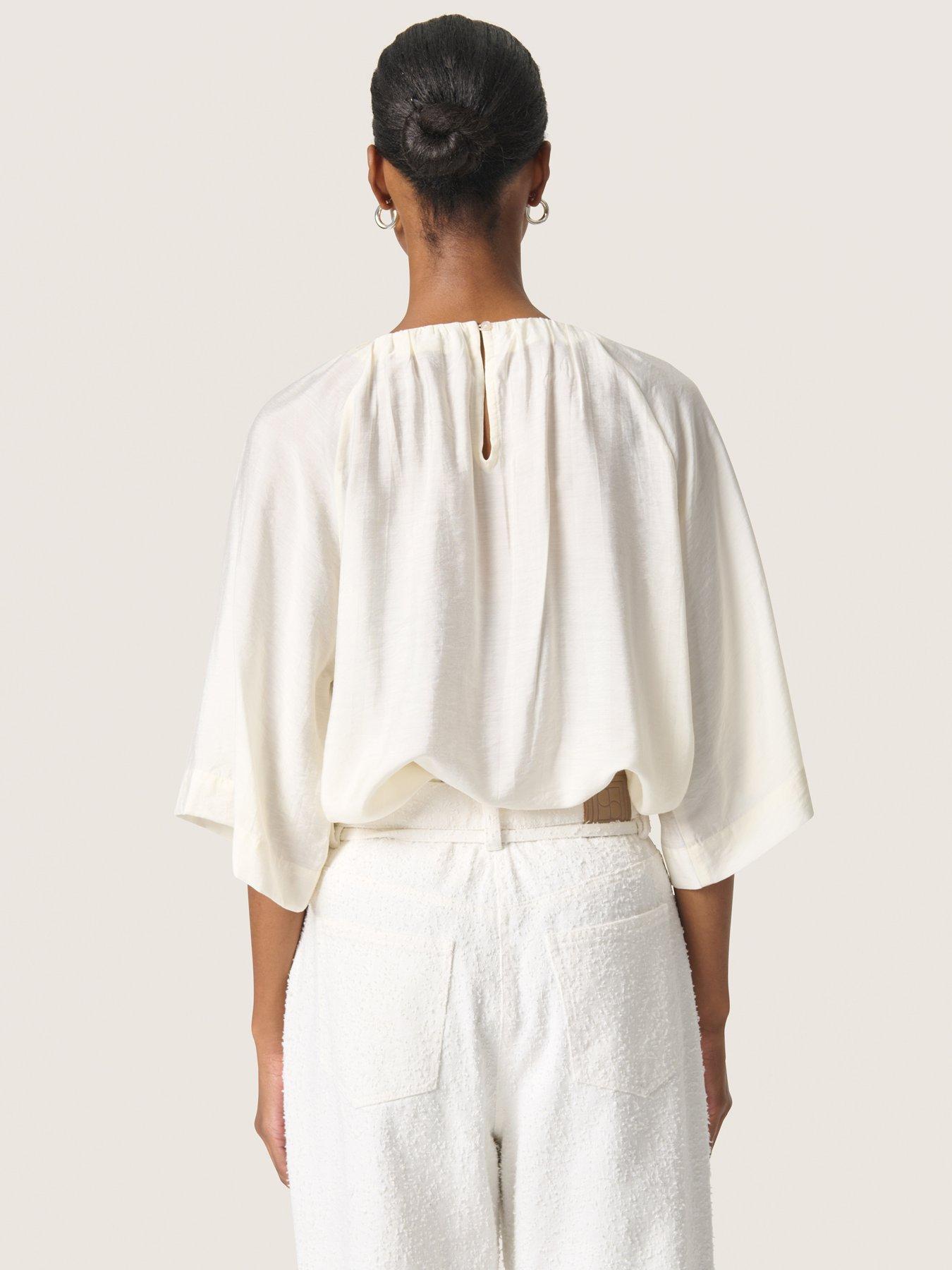 stillFront image of soaked-in-luxury-leodora-short-sleeve-blouse-white