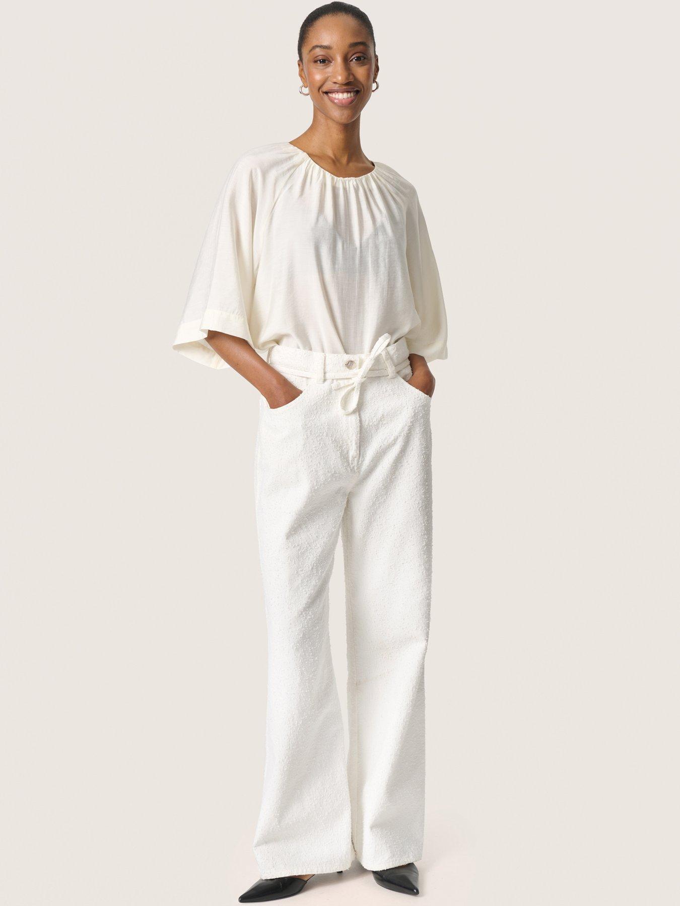  image of soaked-in-luxury-leodora-short-sleeve-blouse-white