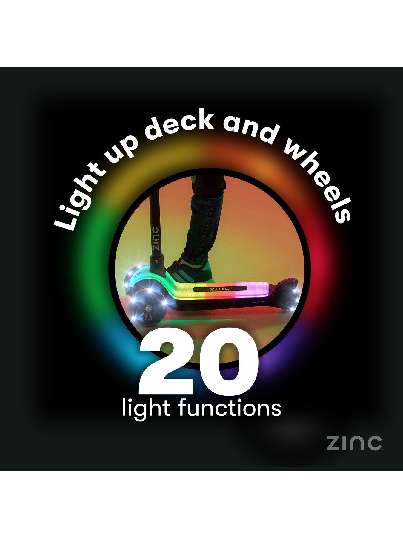  image of zinc-rainbow-row-3-wheel-light-up-scooter