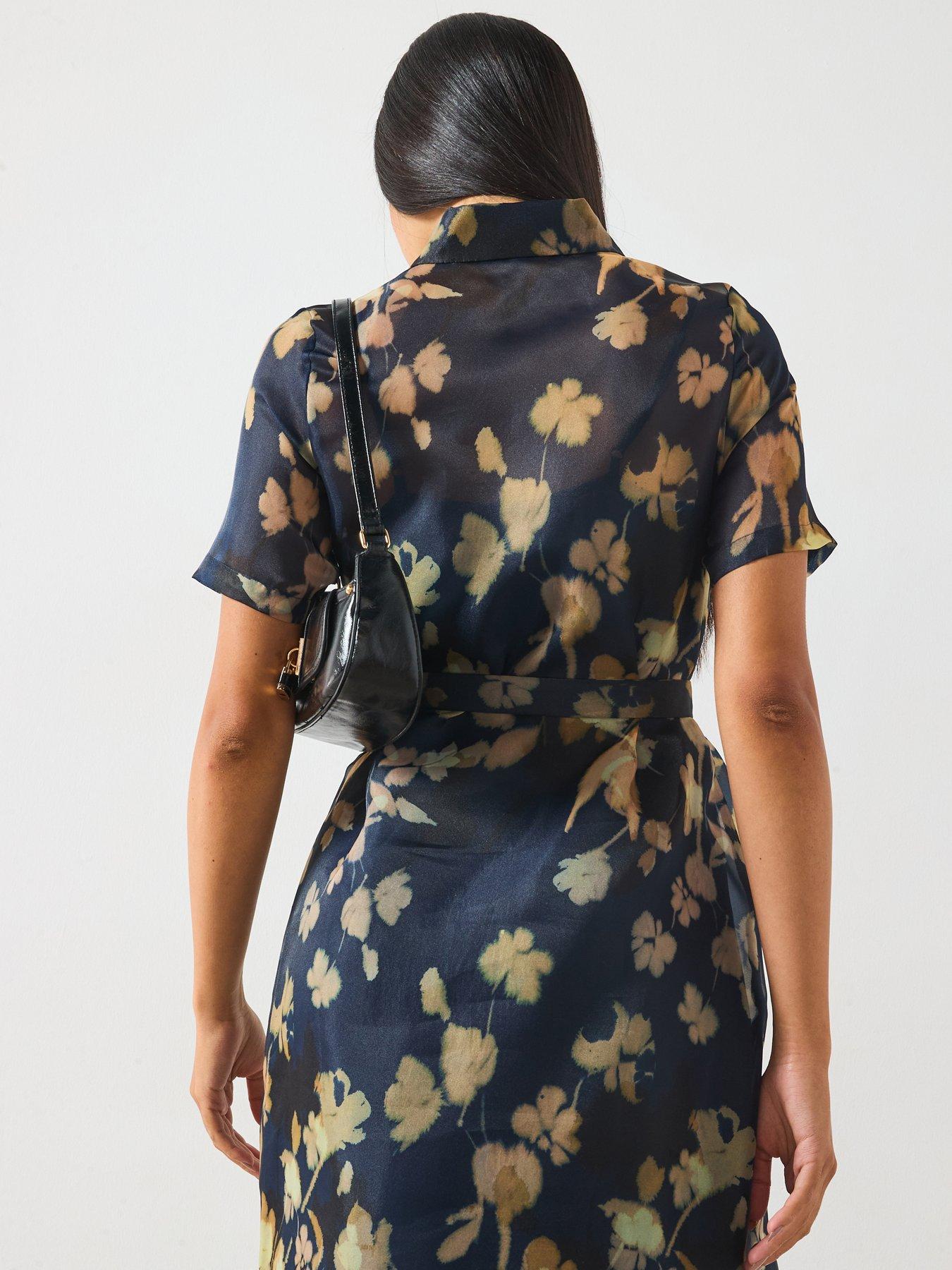 Image 5 of 6 of V by Very Organza Midaxi Dress - Print
