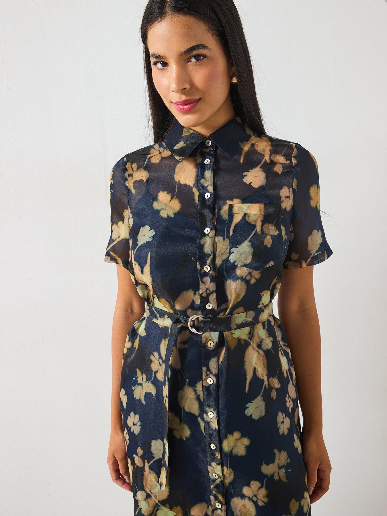 Image 6 of 6 of V by Very Organza Midaxi Dress - Print