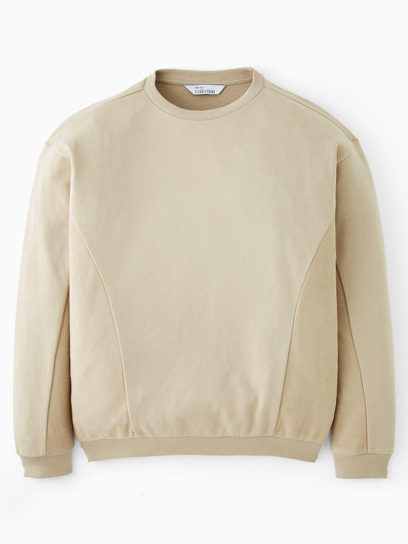  image of the-very-collection-boys-textured-detail-sweatshirt-stone-beige