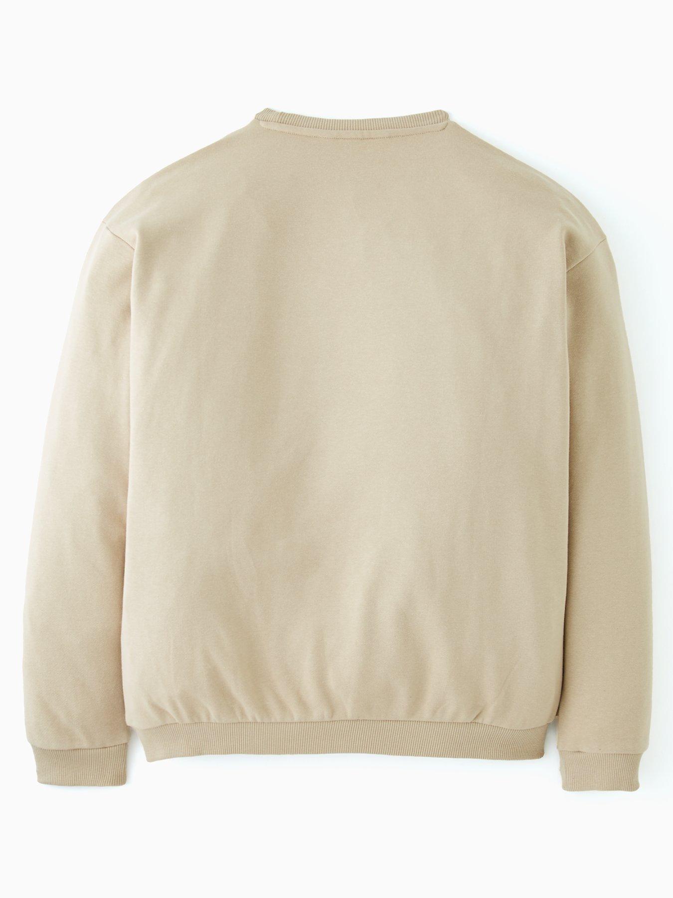 back image of the-very-collection-boys-textured-detail-sweatshirt-stone-beige
