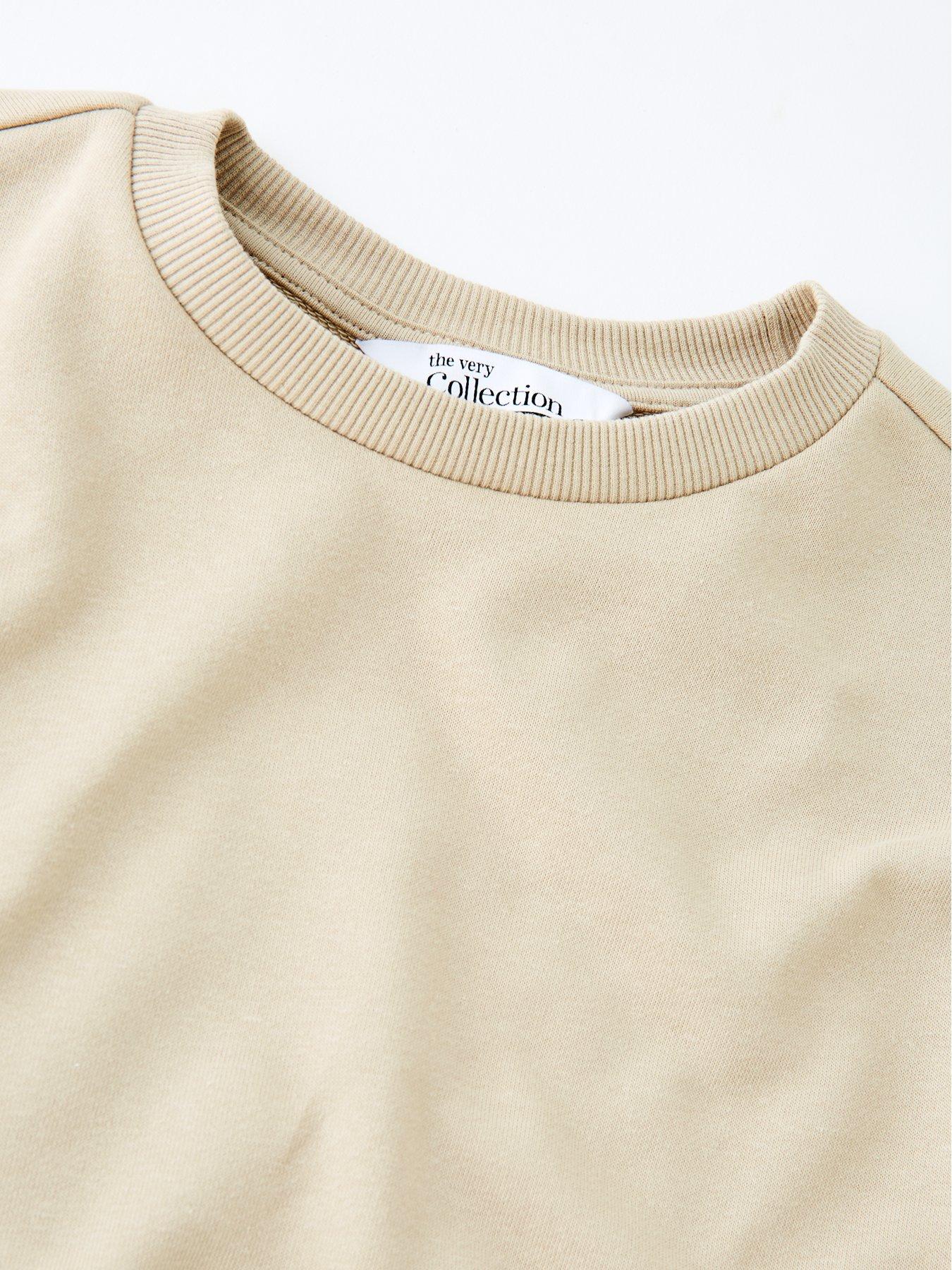  image of the-very-collection-boys-textured-detail-sweatshirt-stone-beige