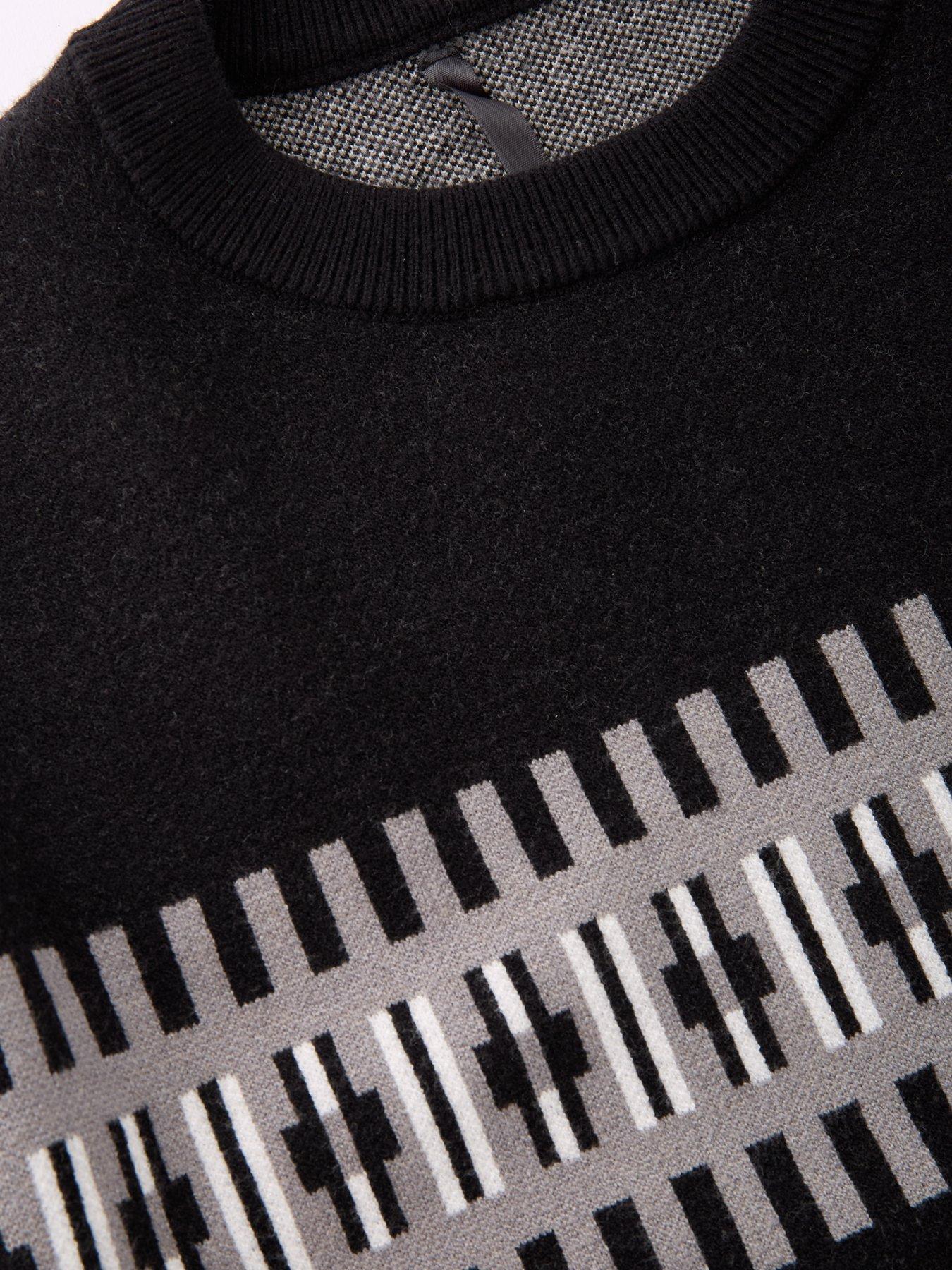 Image 4 of 4 of The Very Collection Boys Knitted Contrast Pattern Jumper - Grey