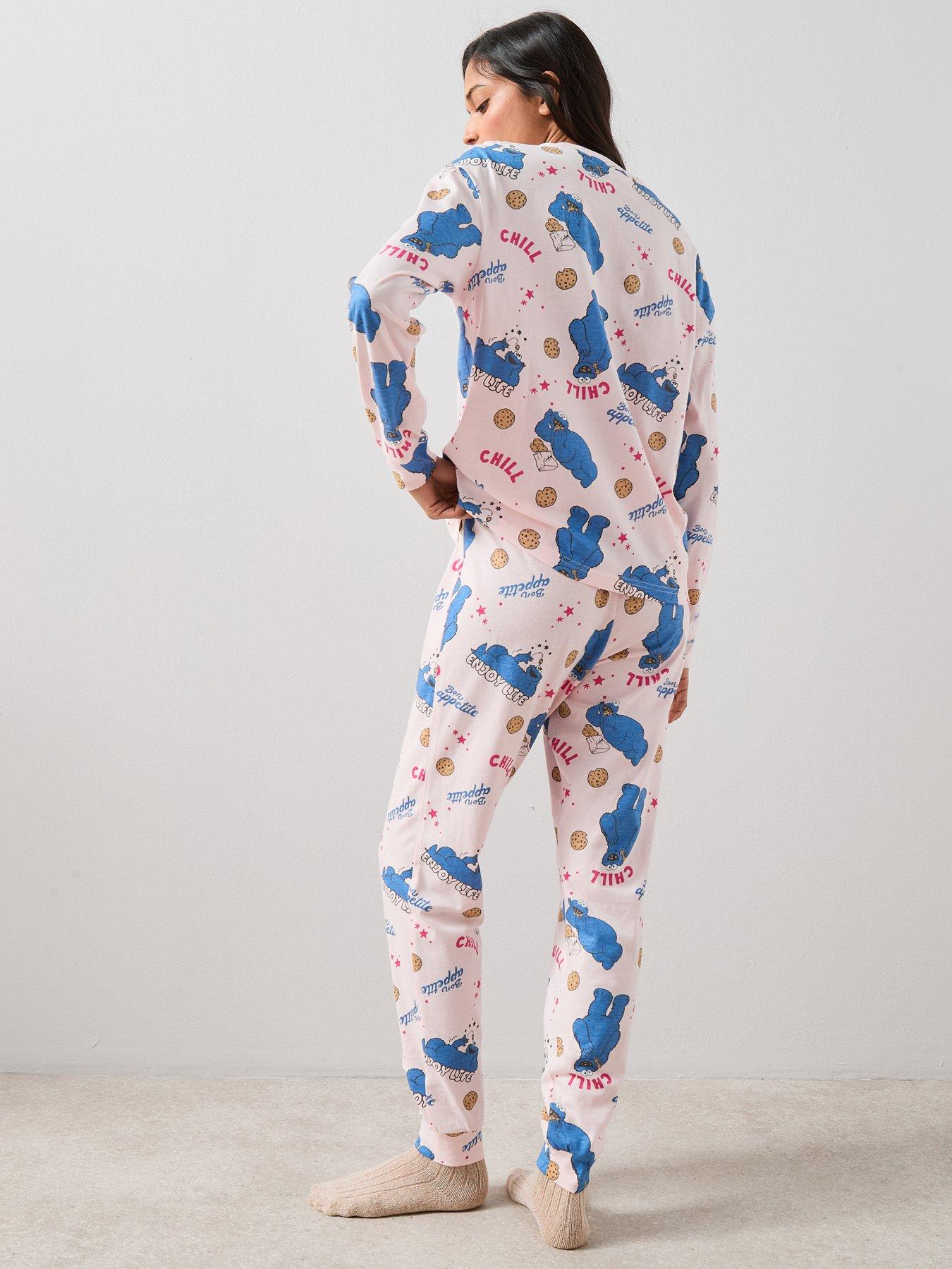 Image 2 of 6 of The Very Collection Cookie Monster Long Leg Pyjama Set - Pink