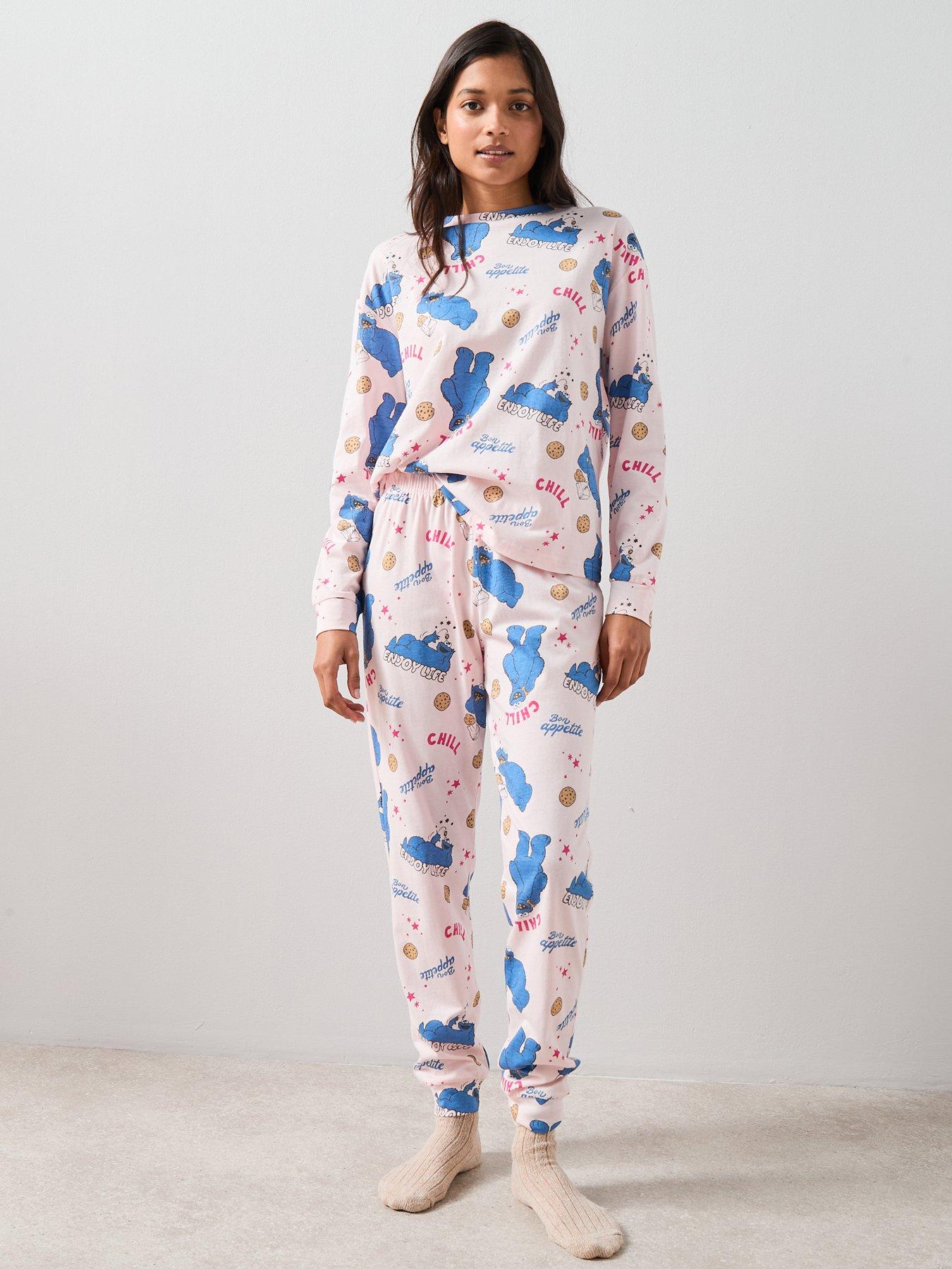Image 4 of 6 of The Very Collection Cookie Monster Long Leg Pyjama Set - Pink