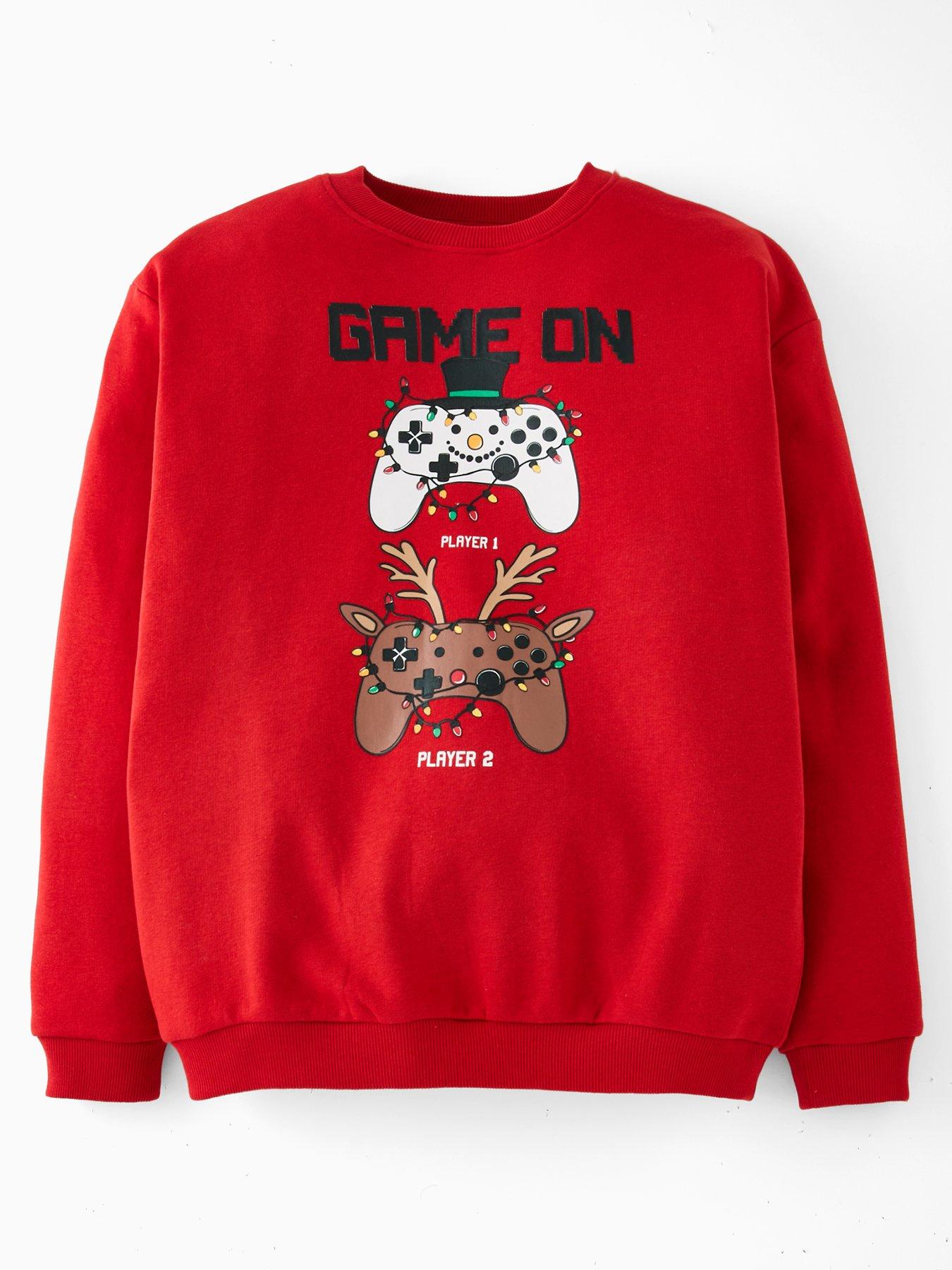 the-very-collection-boys-festive-gaming-sweatshirt-red