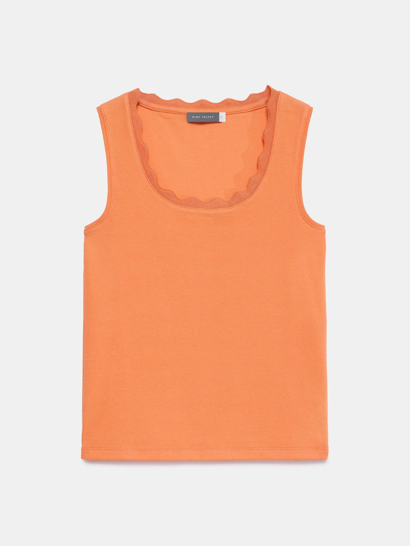  image of mint-velvet-scallop-vest-orange