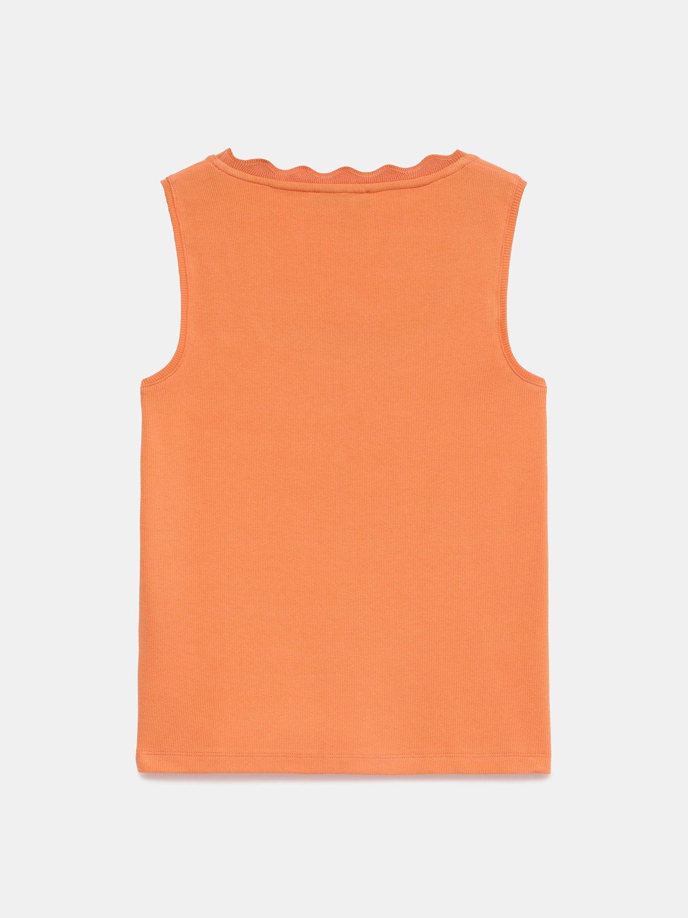  image of mint-velvet-scallop-vest-orange