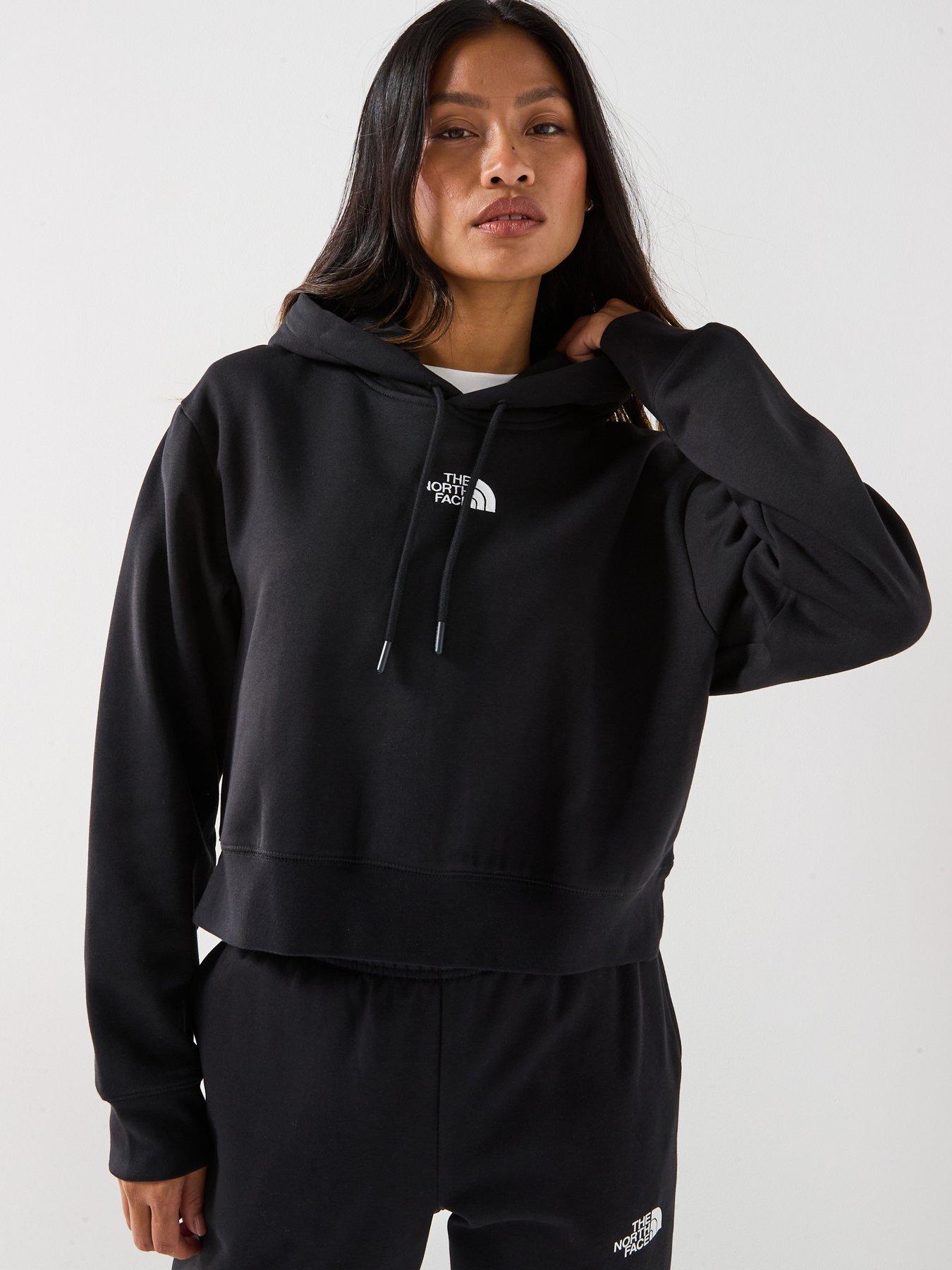undefined Womens Essential Crop Hoodie - Black