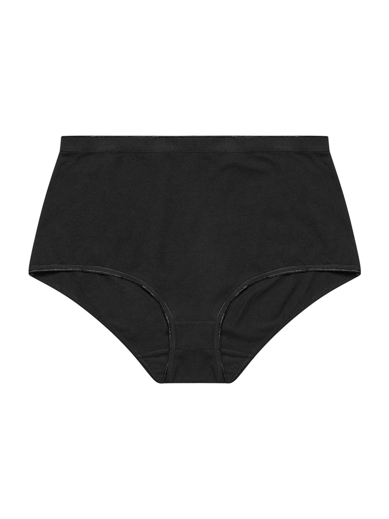 Image 5 of 6 of Yours Curve 5 Pack Mono Floral Full Briefs - Black