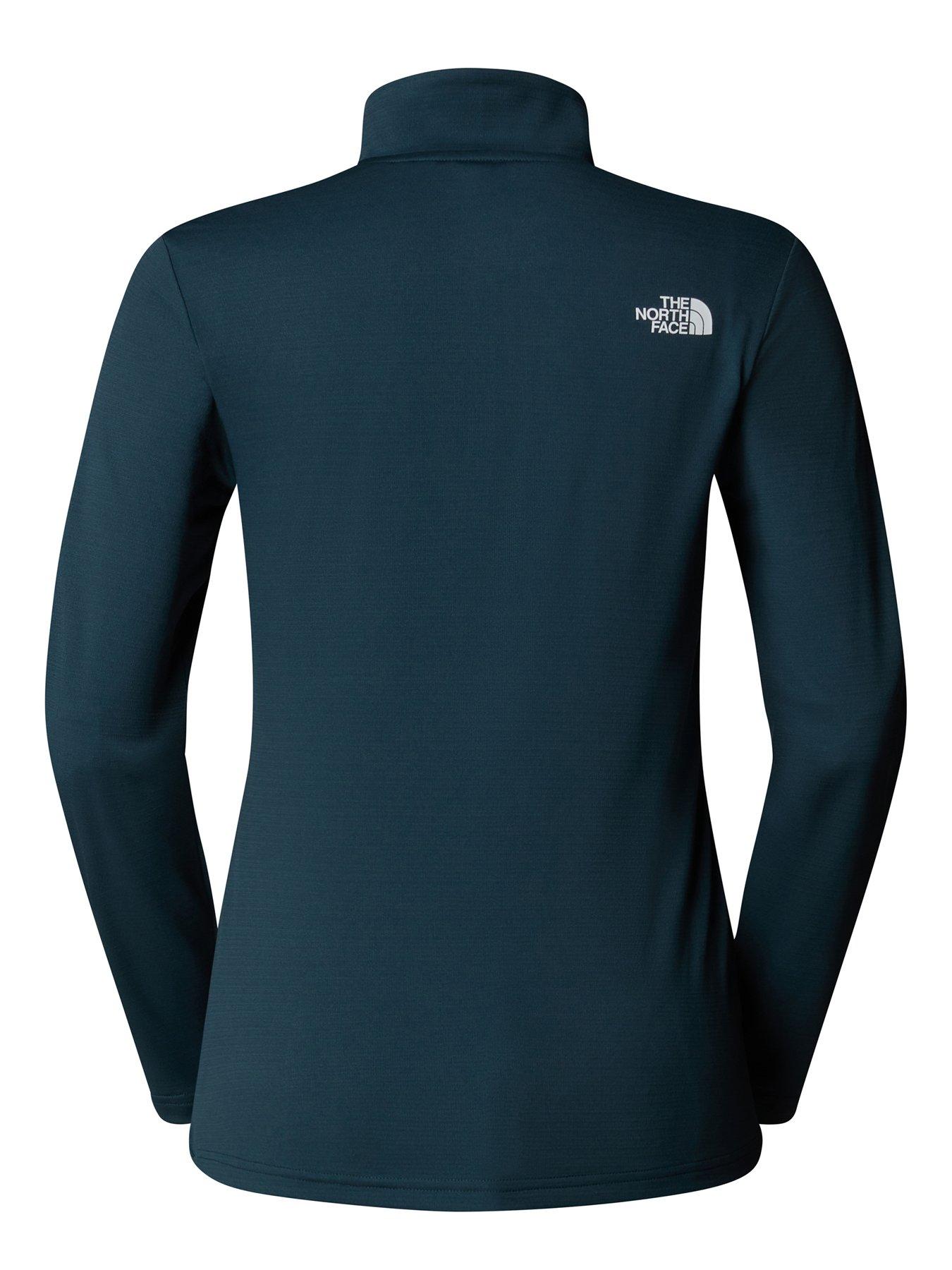  image of the-north-face-womens-slim-fit-flex-frac14-zip-long-sleeve-top-blue