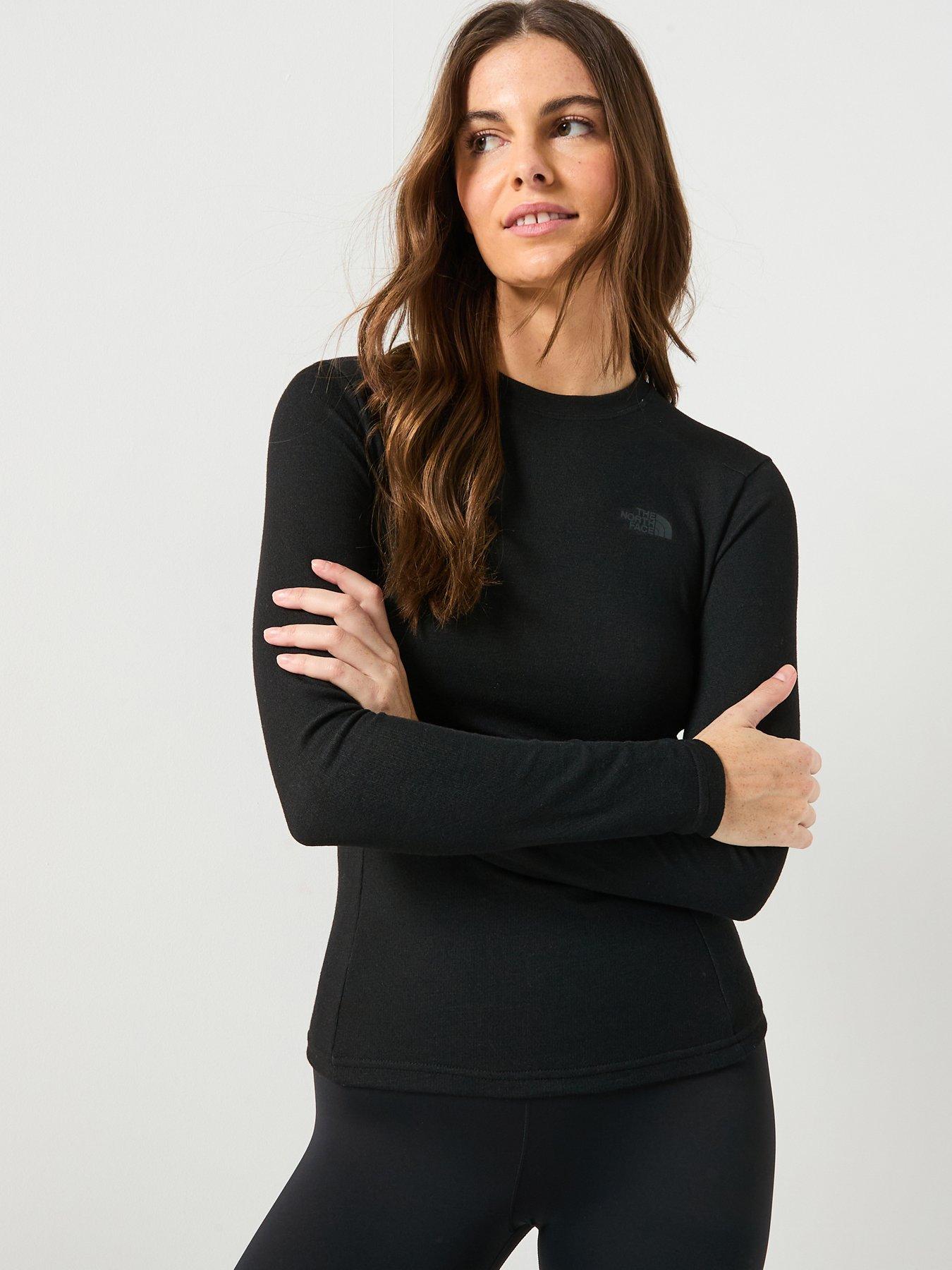 Image 1 of 5 of The North Face Womens Easy Long Sleeve Crew Neck Top - Black