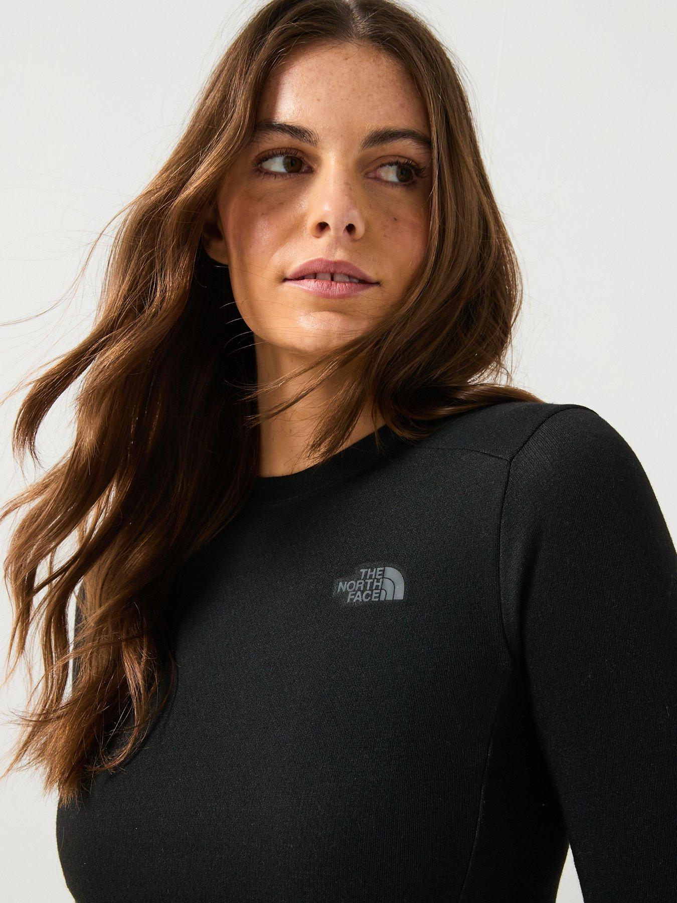 Image 4 of 5 of The North Face Womens Easy Long Sleeve Crew Neck Top - Black