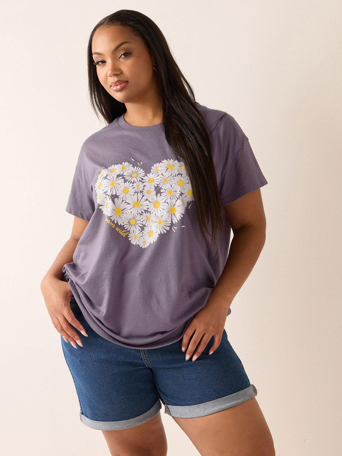 undefined Curve Daisy Placement Print T-Shirt - Green