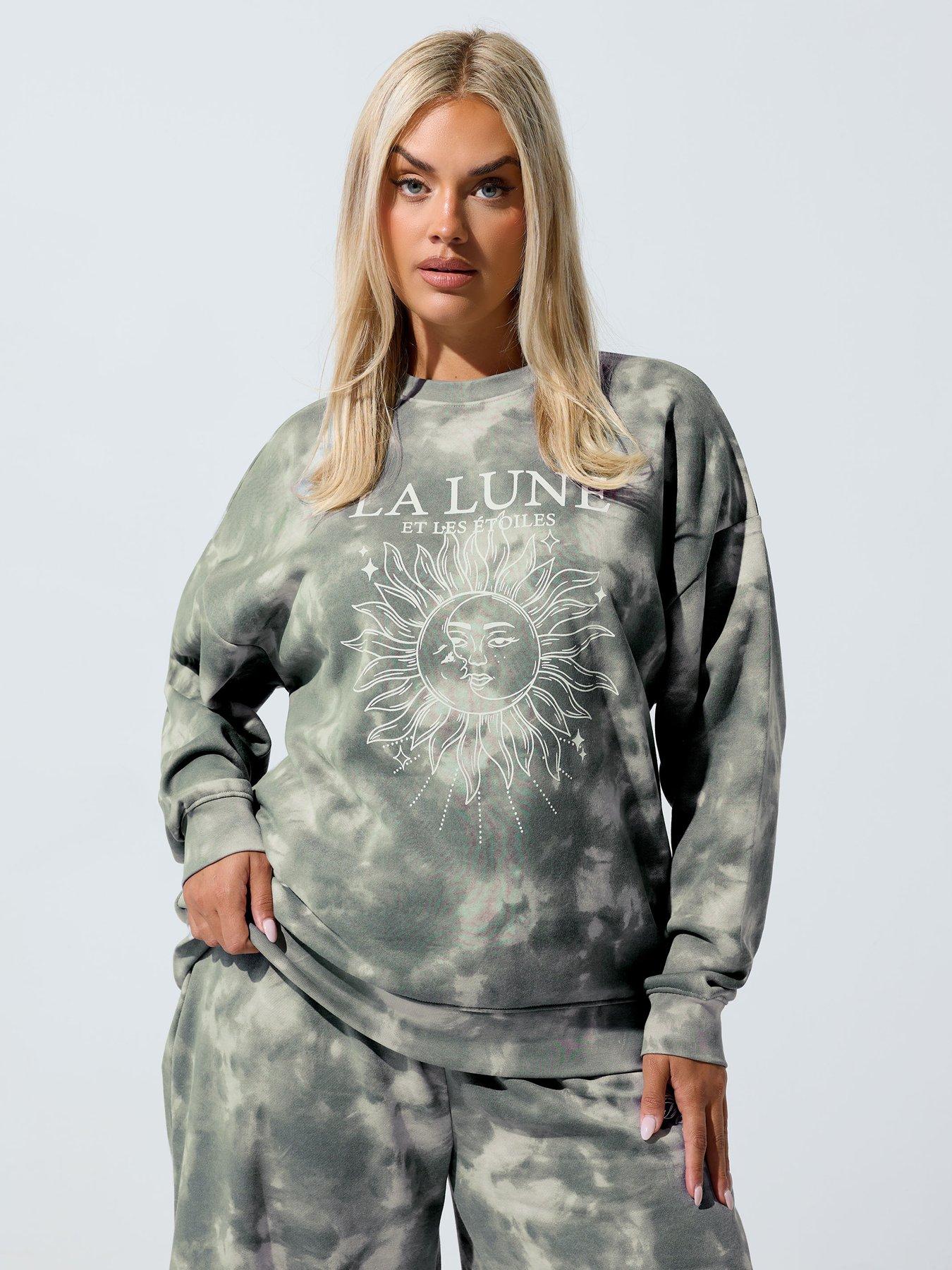 Image 1 of 4 of Yours Curve Tie Dye Sweatshirt - Grey