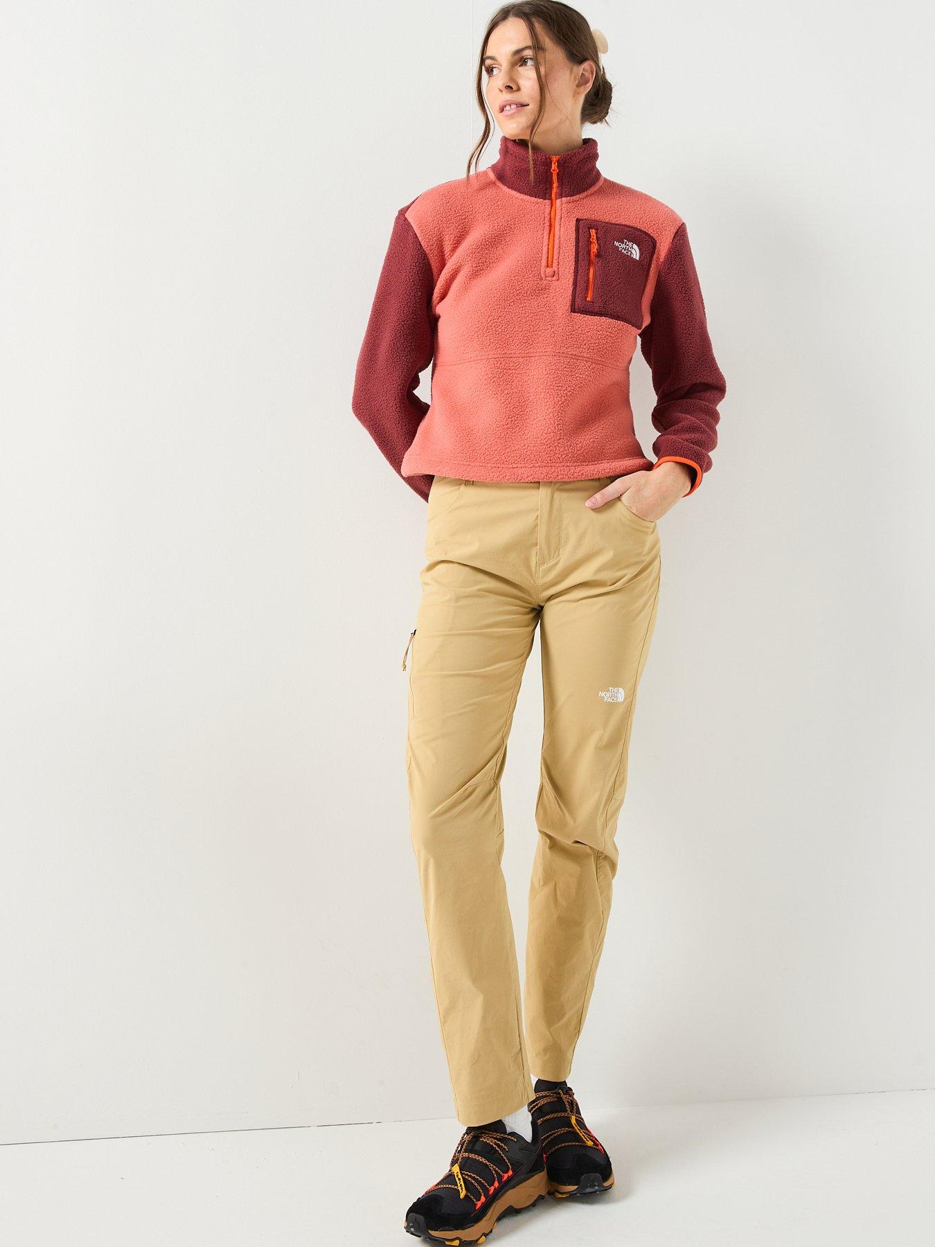  image of the-north-face-womens-yumiori-frac14-zip-coral-orangered