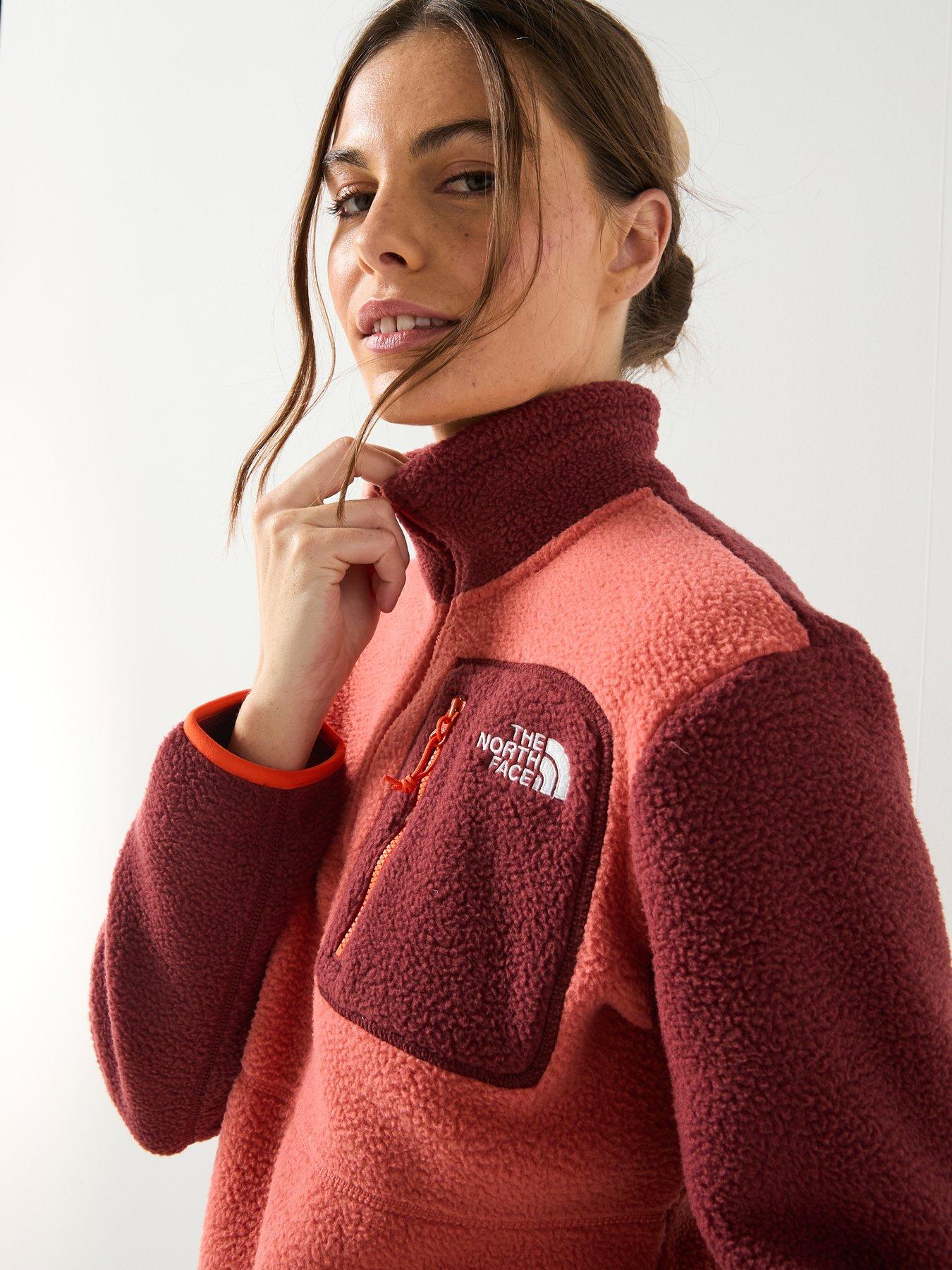  image of the-north-face-womens-yumiori-frac14-zip-coral-orangered