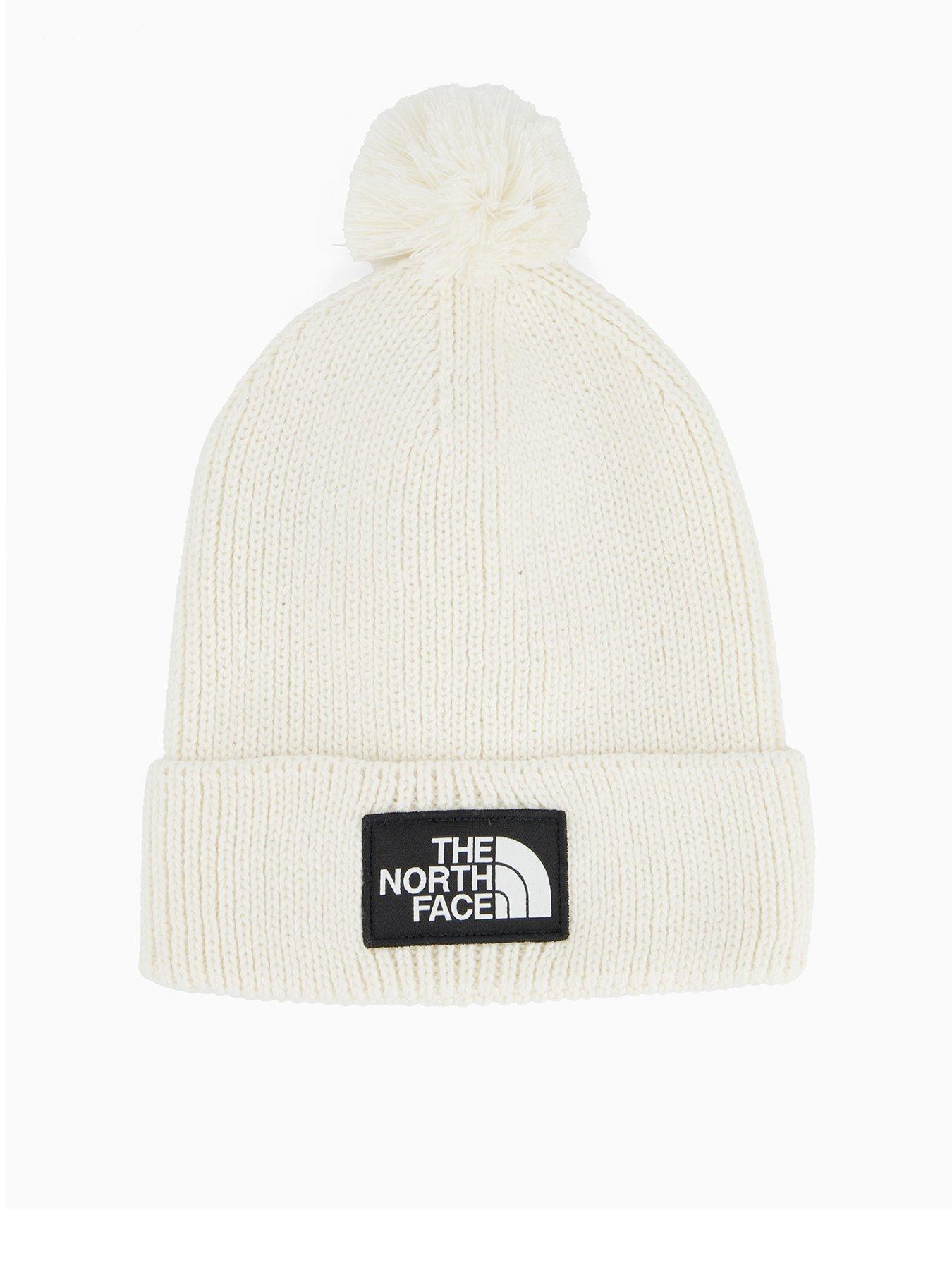 undefined Unisex Tnf Logo Box Pom Beanie - Off White