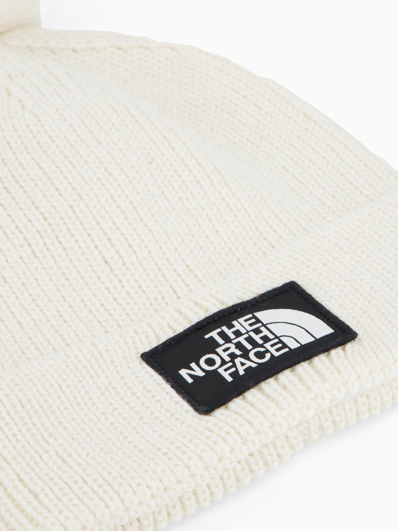 Image 3 of 4 of The North Face Unisex Logo Box Pom Beanie Hat - Off White