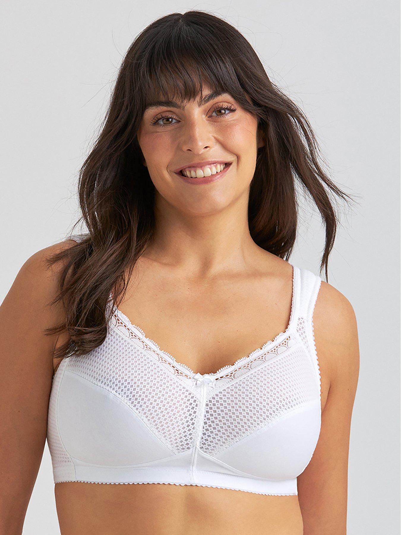 Miss Mary of Sweden Diamond Non Wired Cotton Bra With Comfort Straps - White
