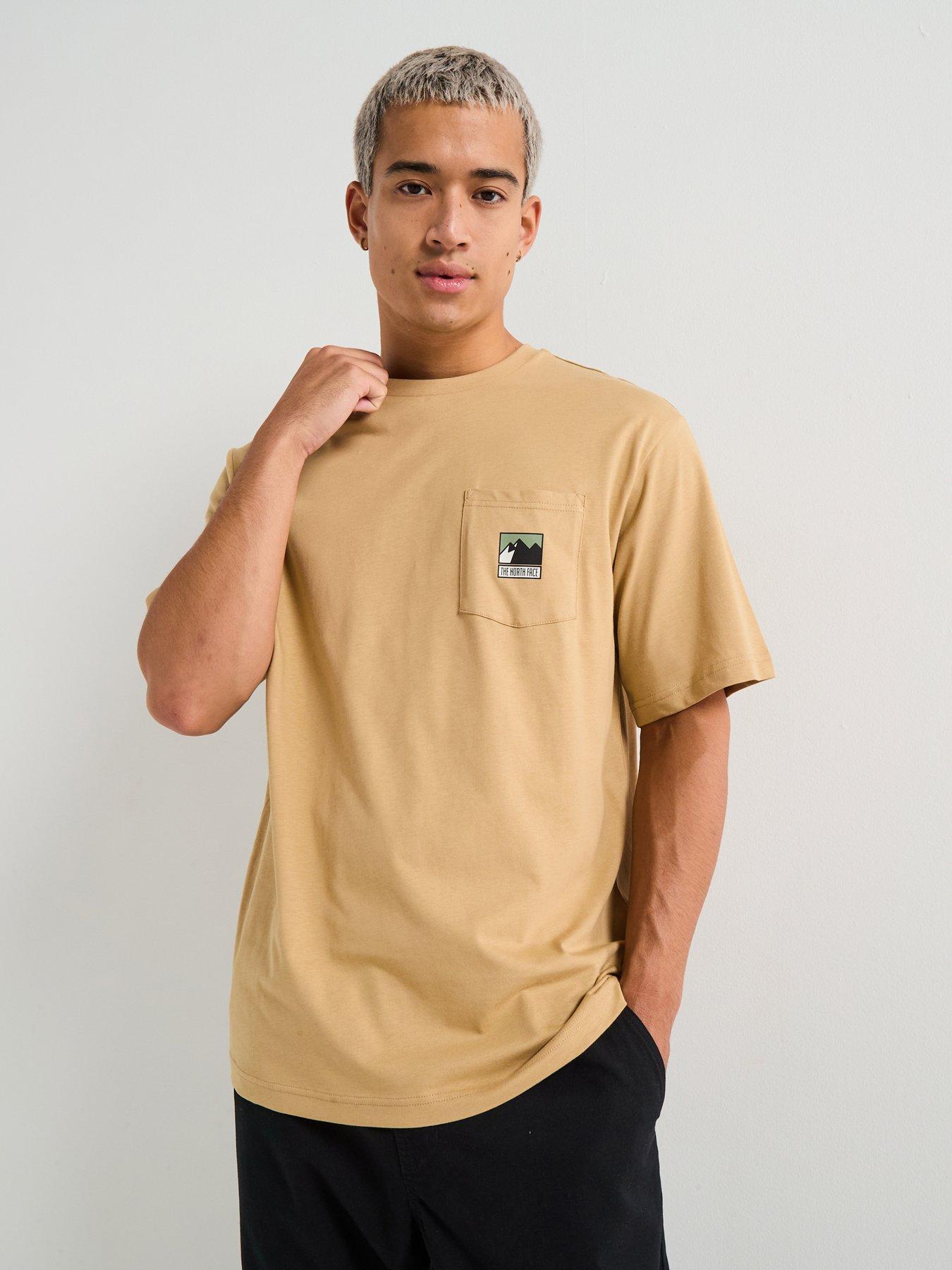 undefined Mens Mountain Logo Relaxed Pocket Tee - Beige