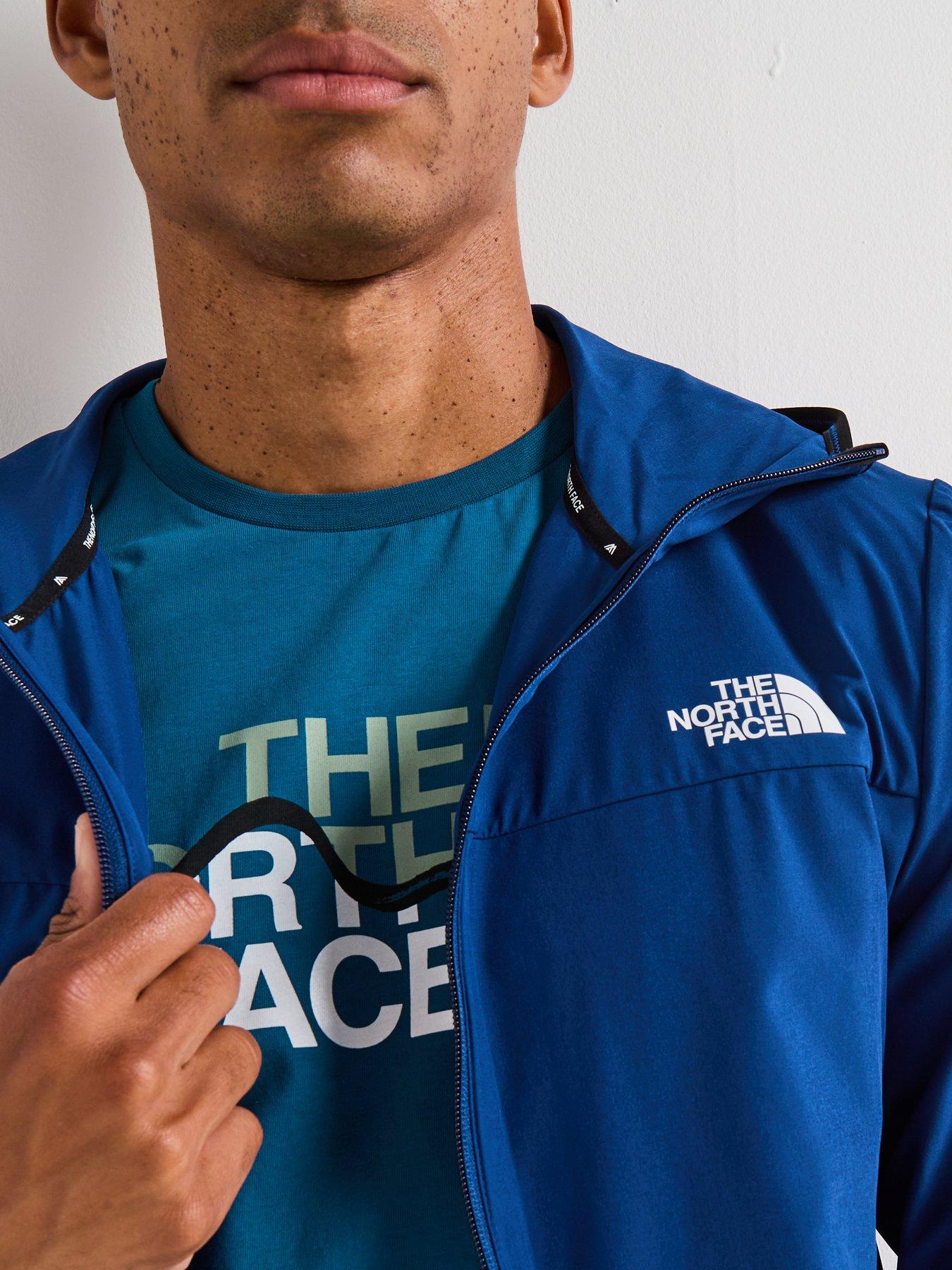 Image 4 of 6 of The North Face Men's Mountain Athletics Hooded Wind Jacket - Blue