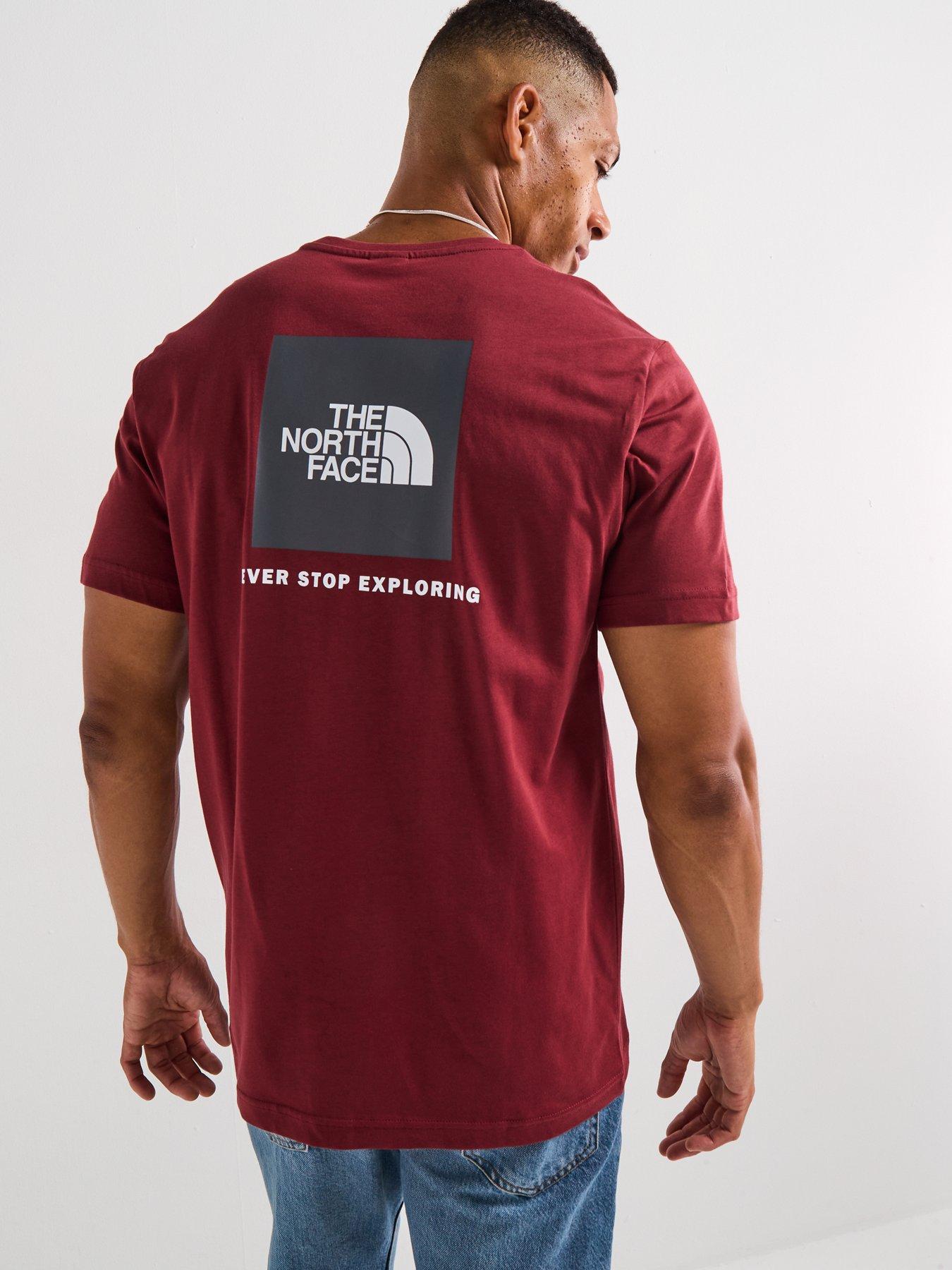  image of the-north-face-mens-box-short-sleeve-t-shirt-red
