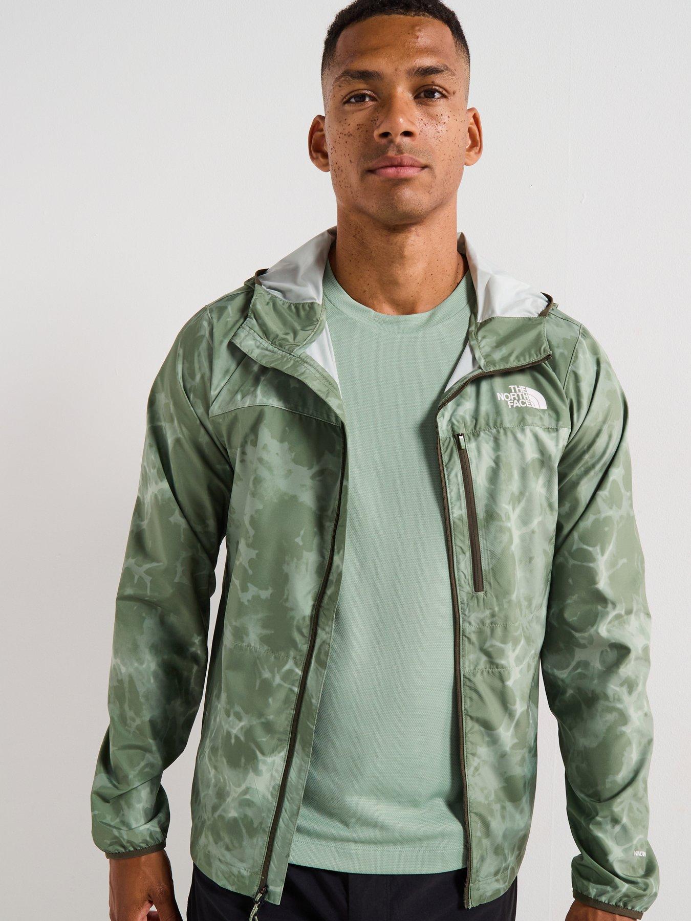 The North Face Men's Higher Run Print Wind Jacket - Khaki