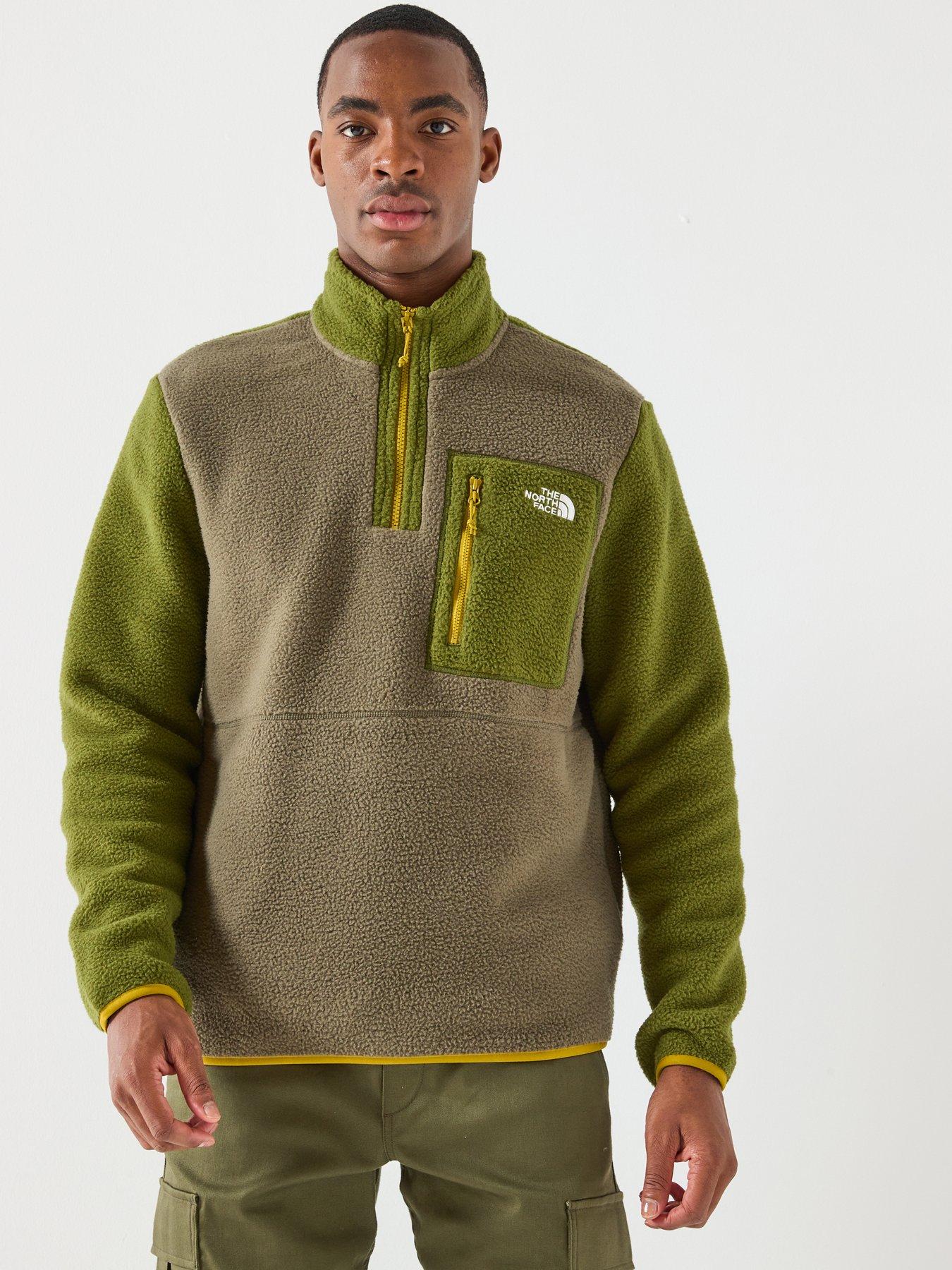  image of the-north-face-mens-yumiori-14-zip-fleece-jacket-green