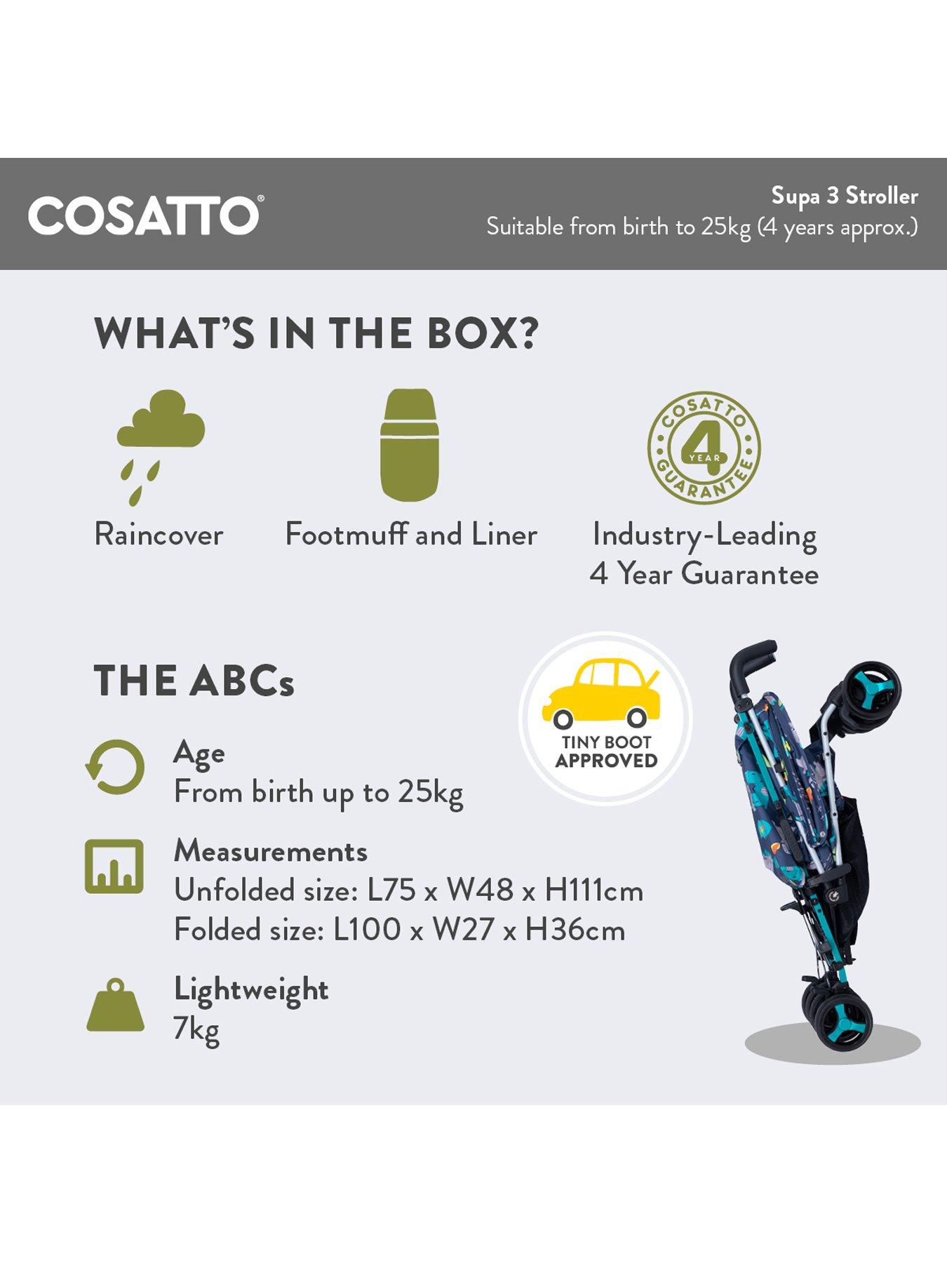 Image 6 of 8 of Cosatto Supa 3 Stroller with footmuff (0-25kg) - Hoglet