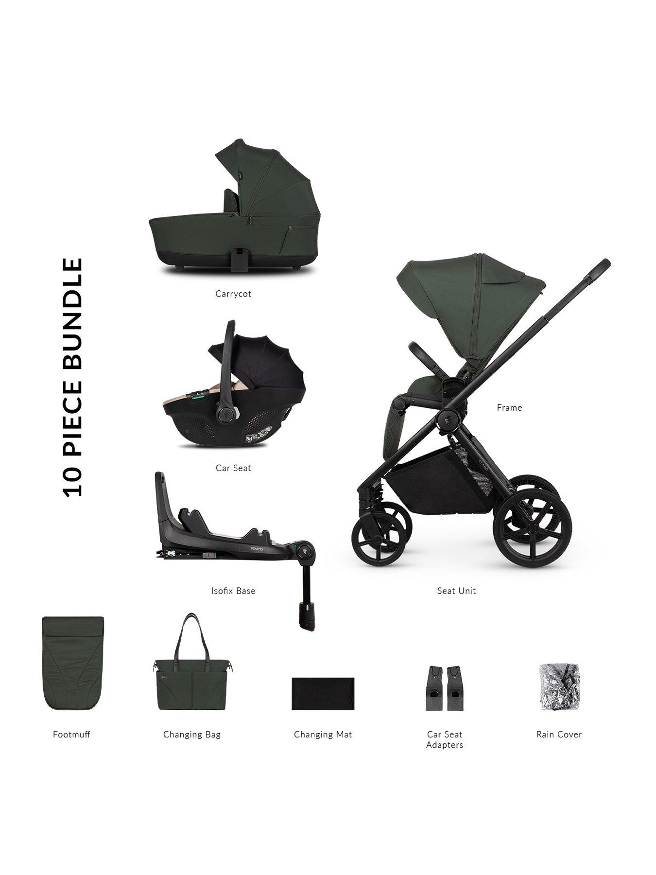 venicci-claro-3in1-bundle-plus-tiago-beige-car-seat-and-360-base-forest