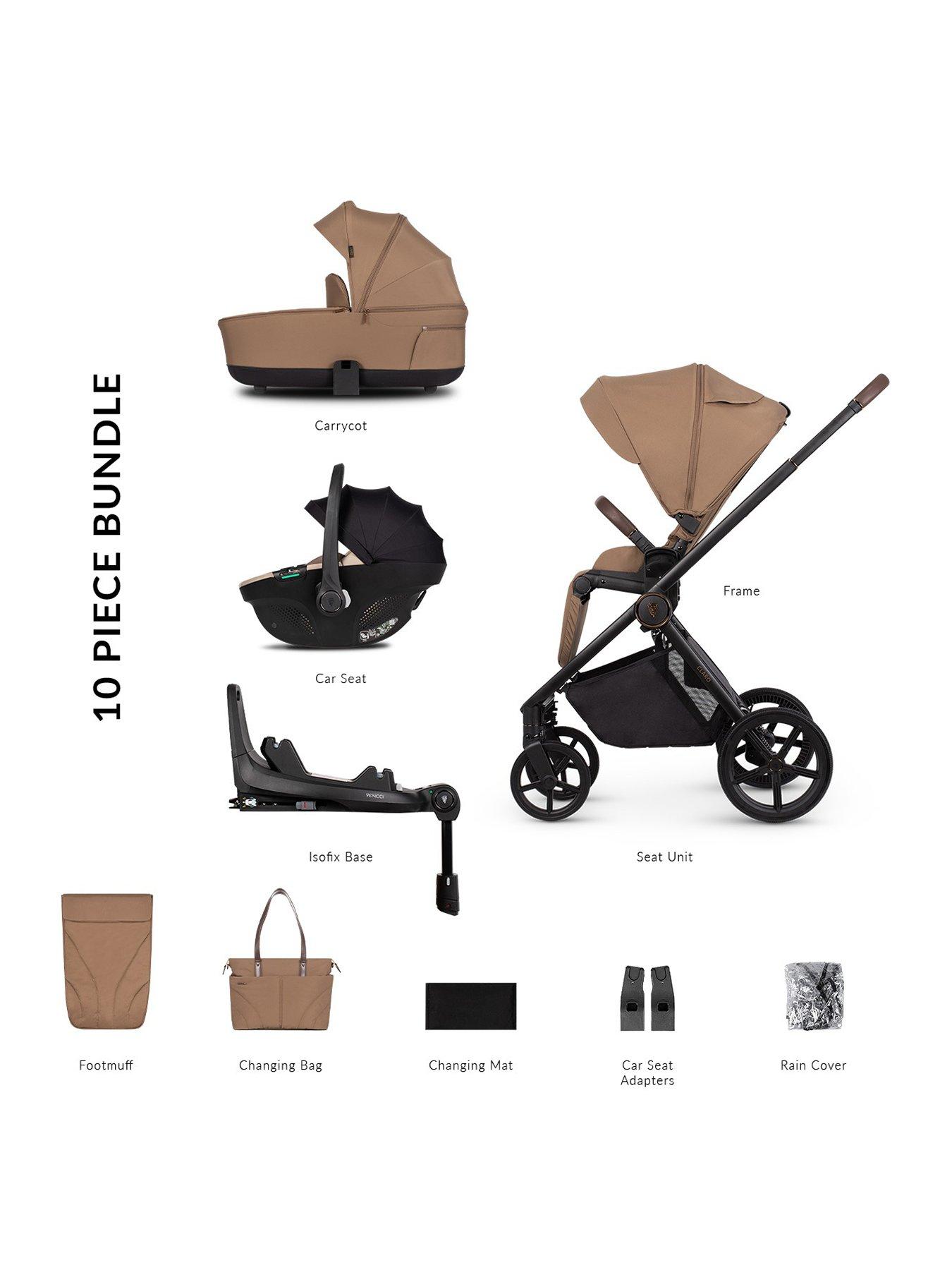 undefined Claro 3in1 Bundle plus Tiago Beige Car Seat and 360 Base